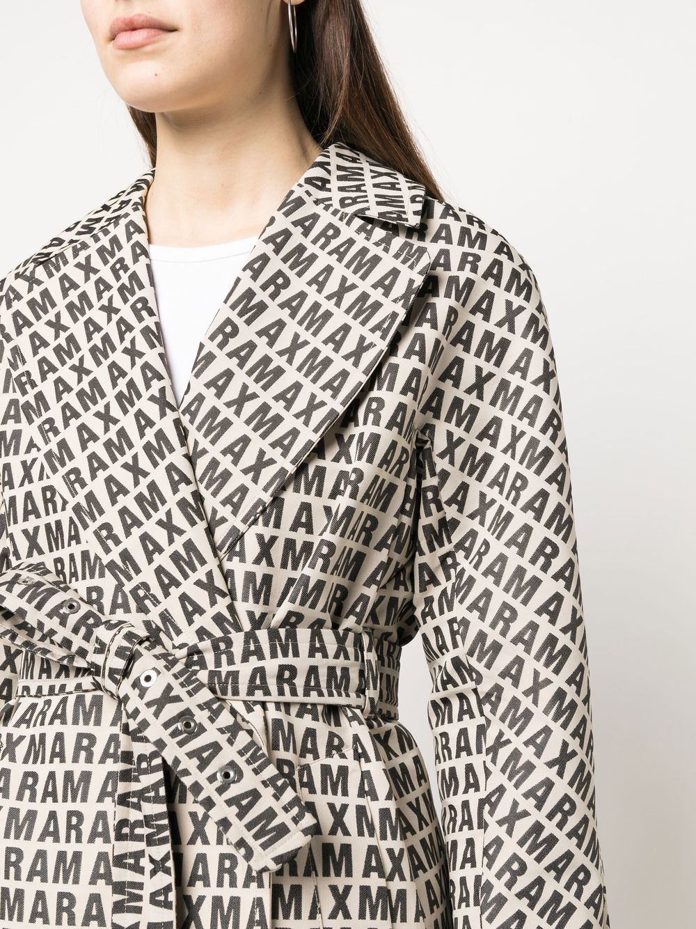 monogram print coat - 5