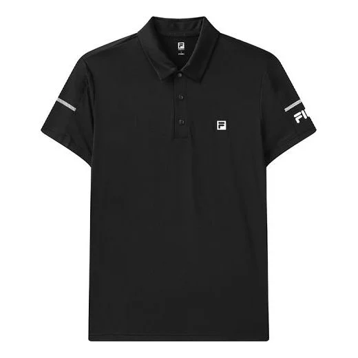 FILA Logo Pattern Loose Short Sleeve polo Black A11M121152F-BK - 1