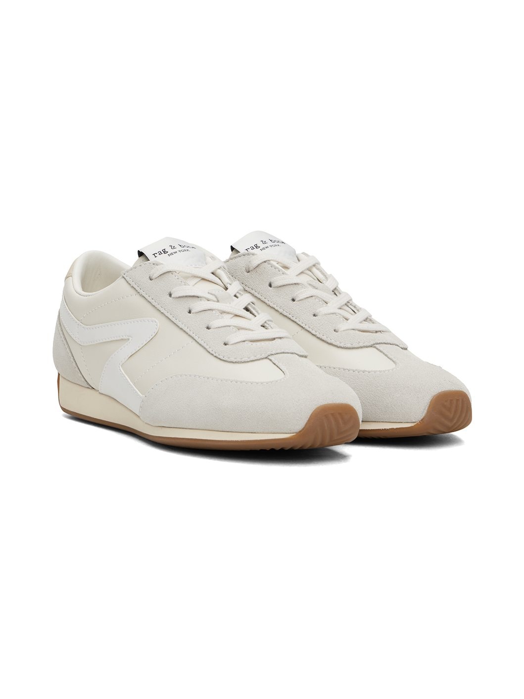 White Slim Suede Retro Runner Sneakers - 4