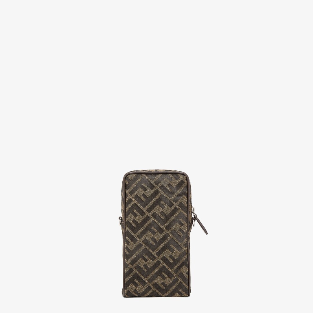 Mobile phone holder in brown fabric - 3