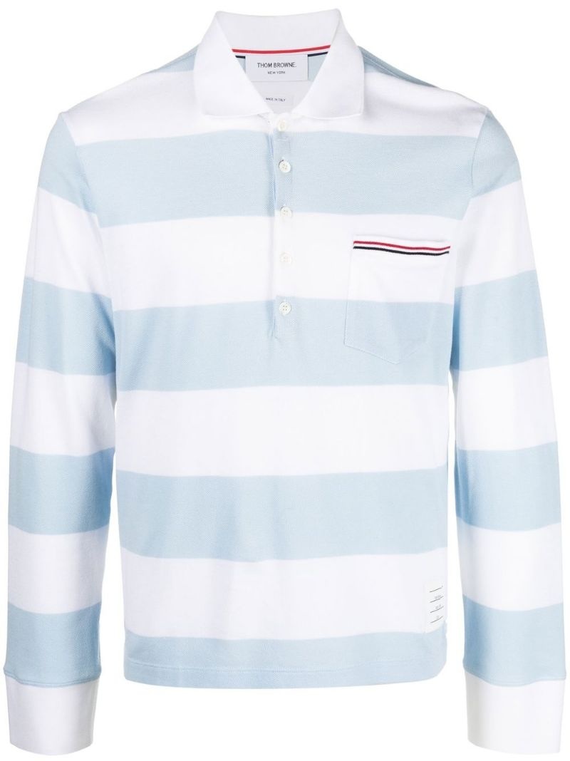 striped polo shirt - 1