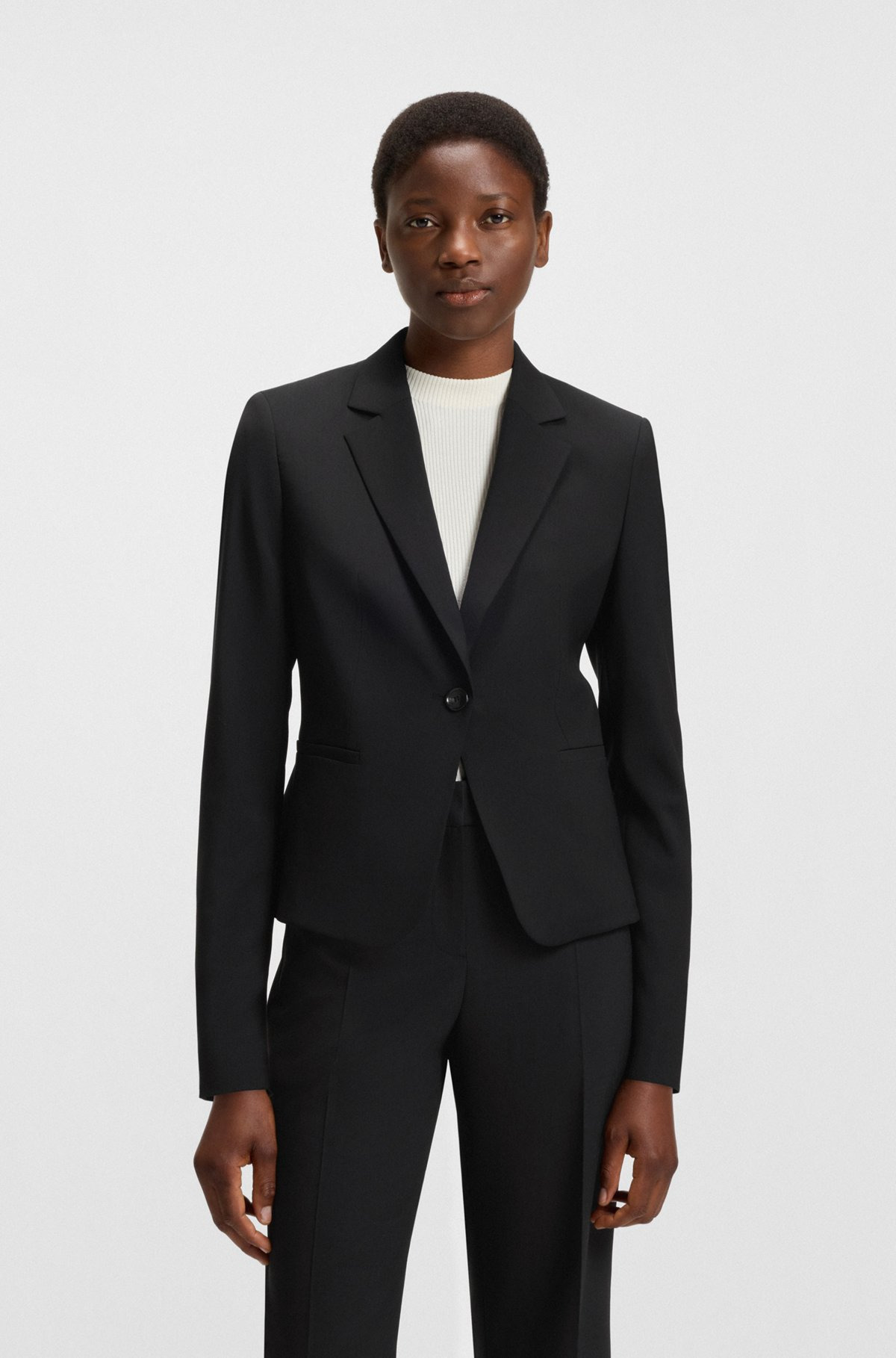 REGULAR-FIT BUTTON-UP JACKET IN VIRGIN WOOL - 2