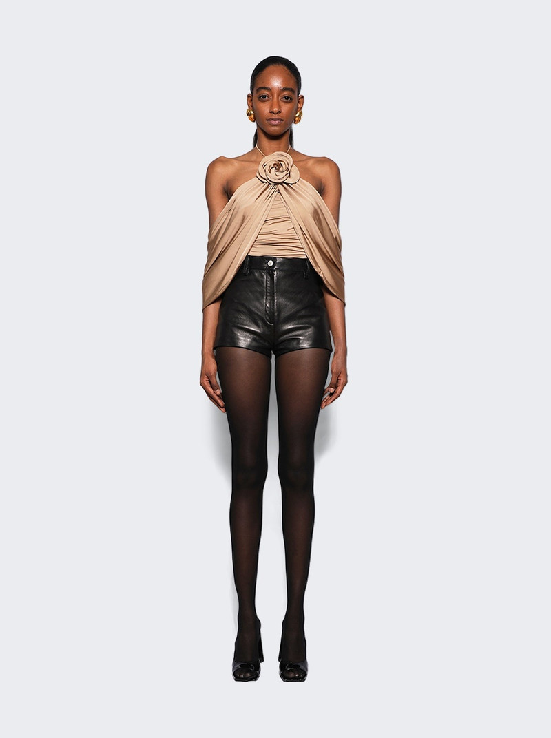 MAGDA BUTRYM Flower Applique Wrap Blouse Beige outlook