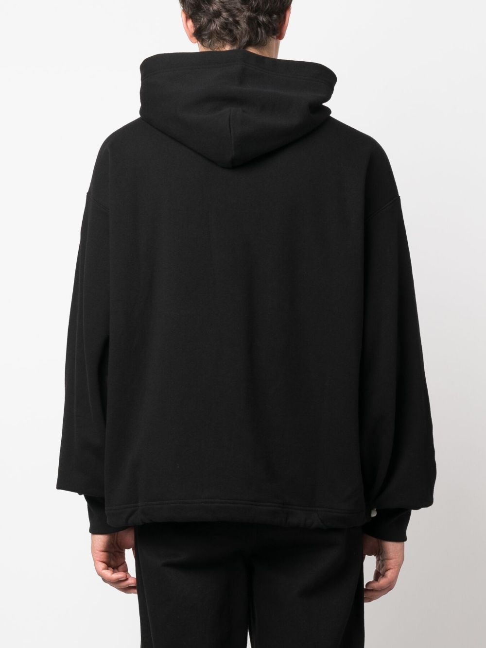 logo-print cotton hoodie - 4