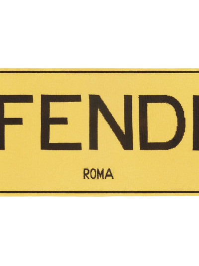 FENDI logo-intarsia wool scarf outlook