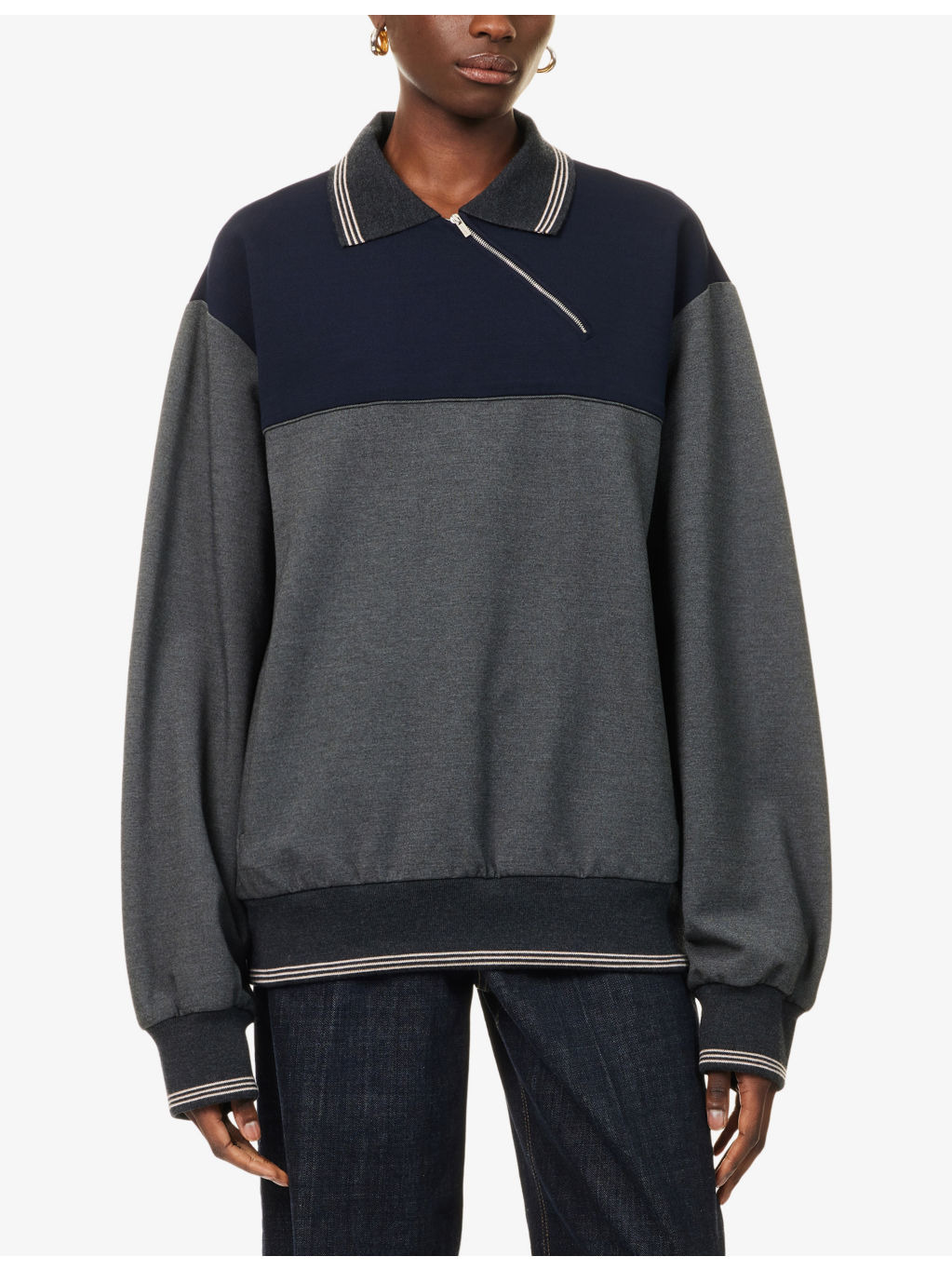 Asymmetric Jersey Polo Jacket - 3
