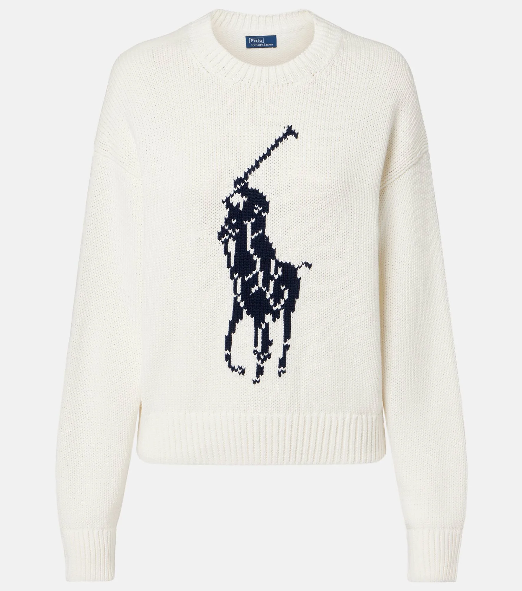 Big Pony intarsia cotton sweater - 1