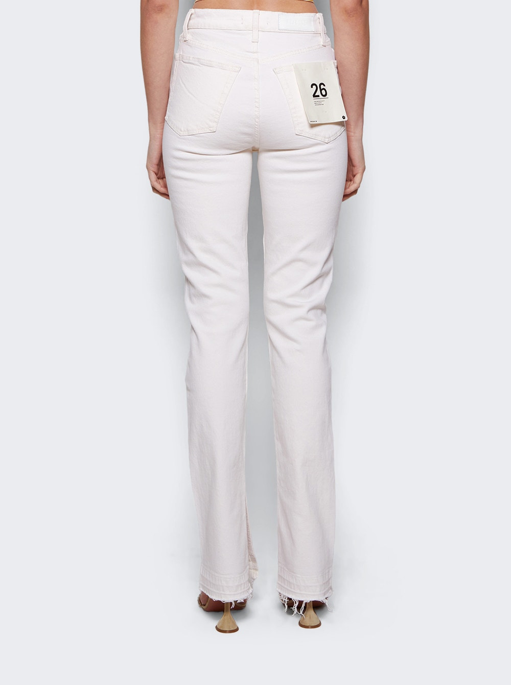 70s High Rise Skinny Boot Jeans Vintage White - 5