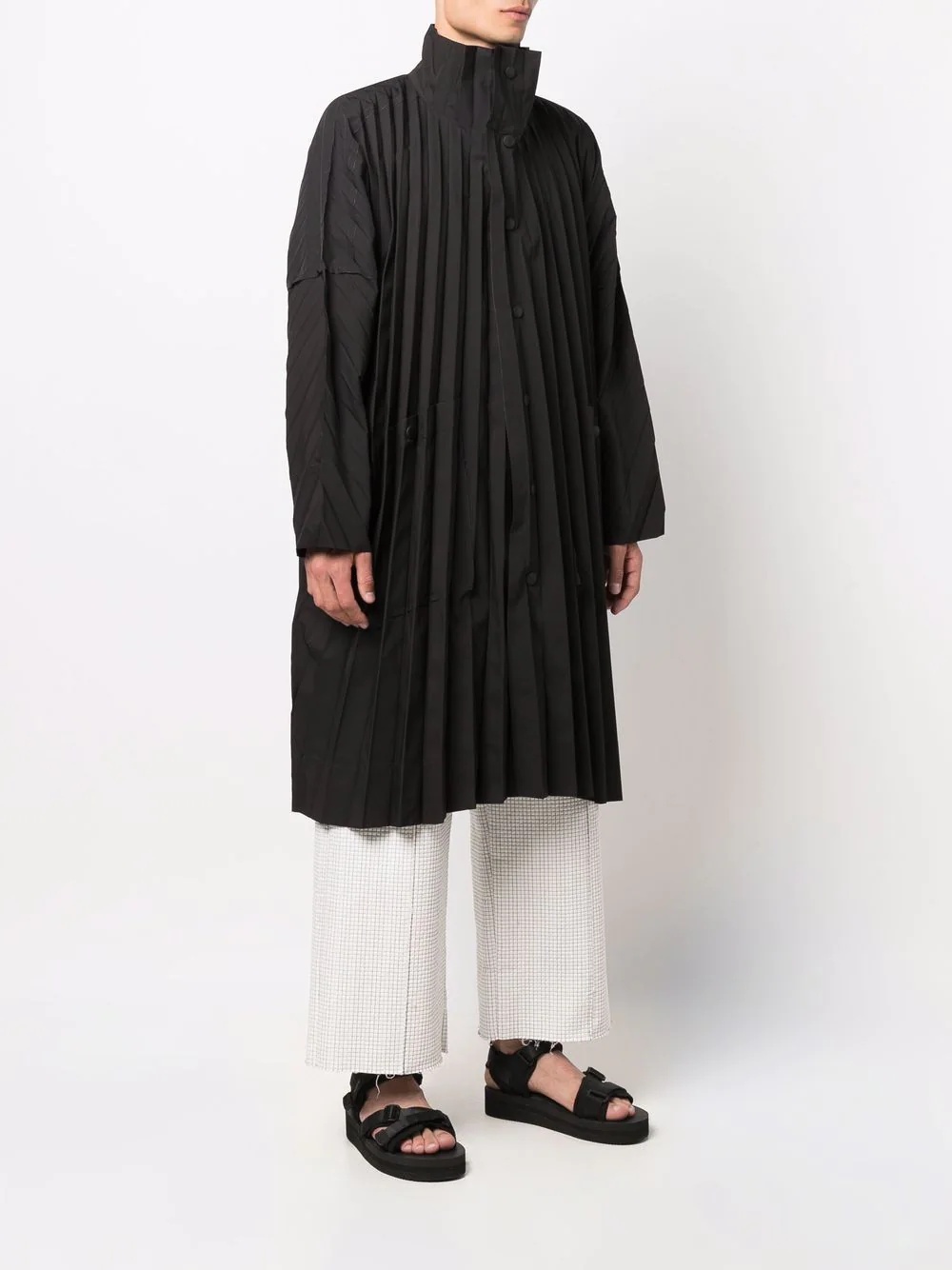 pleated poplin coat - 3