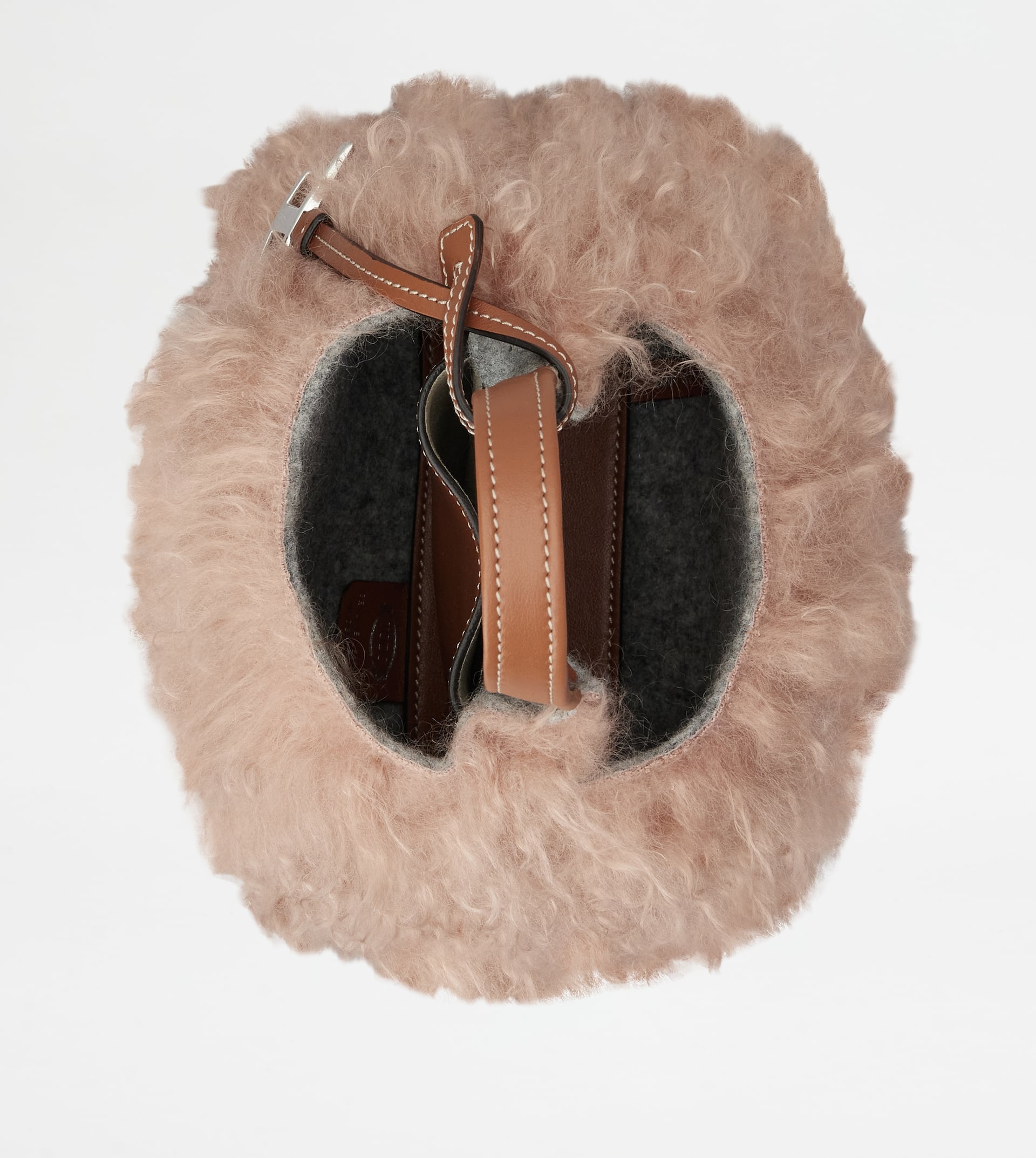TOD'S MICRO BAG IN MOHAIR AND LEATHER MICRO - PINK - 3