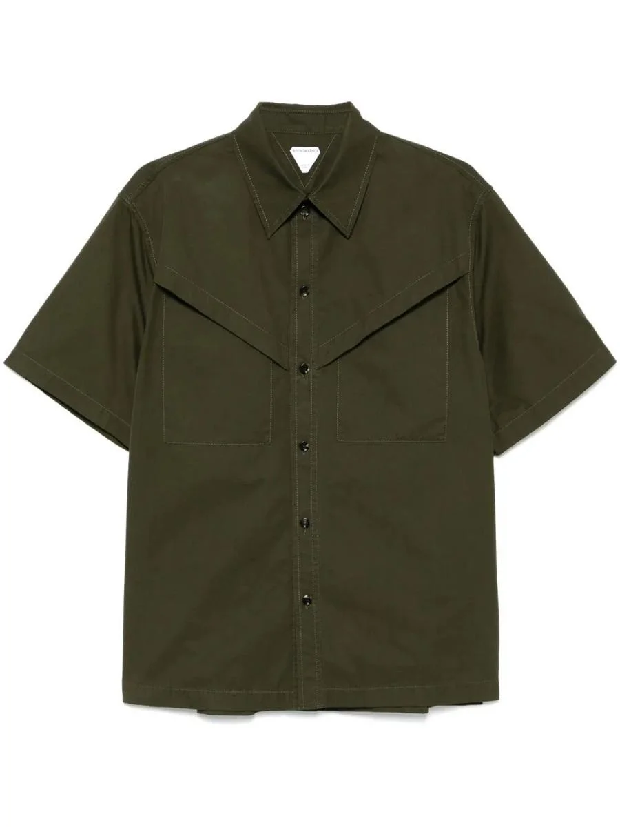 Bottega Veneta Light Cotton Twill Short Sleeved Shirt Clothing - 1