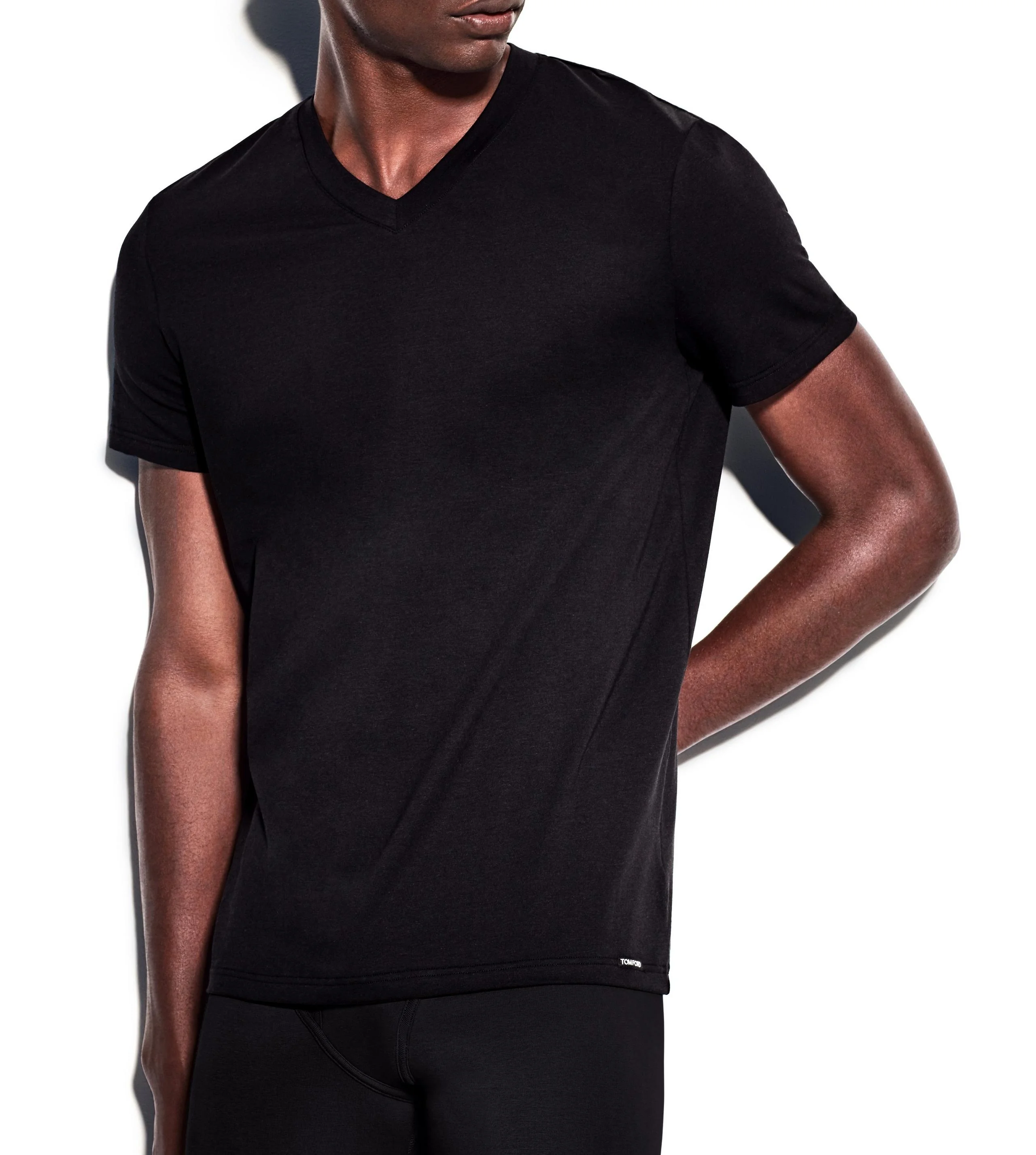 COTTON V-NECK T-SHIRT - 1
