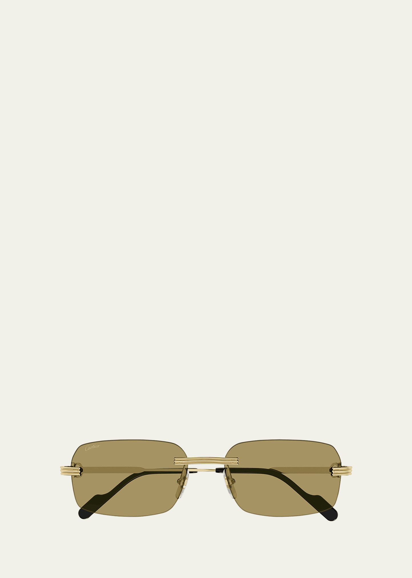 Men's Rimless Rectangle Metal Sunglasses - 1