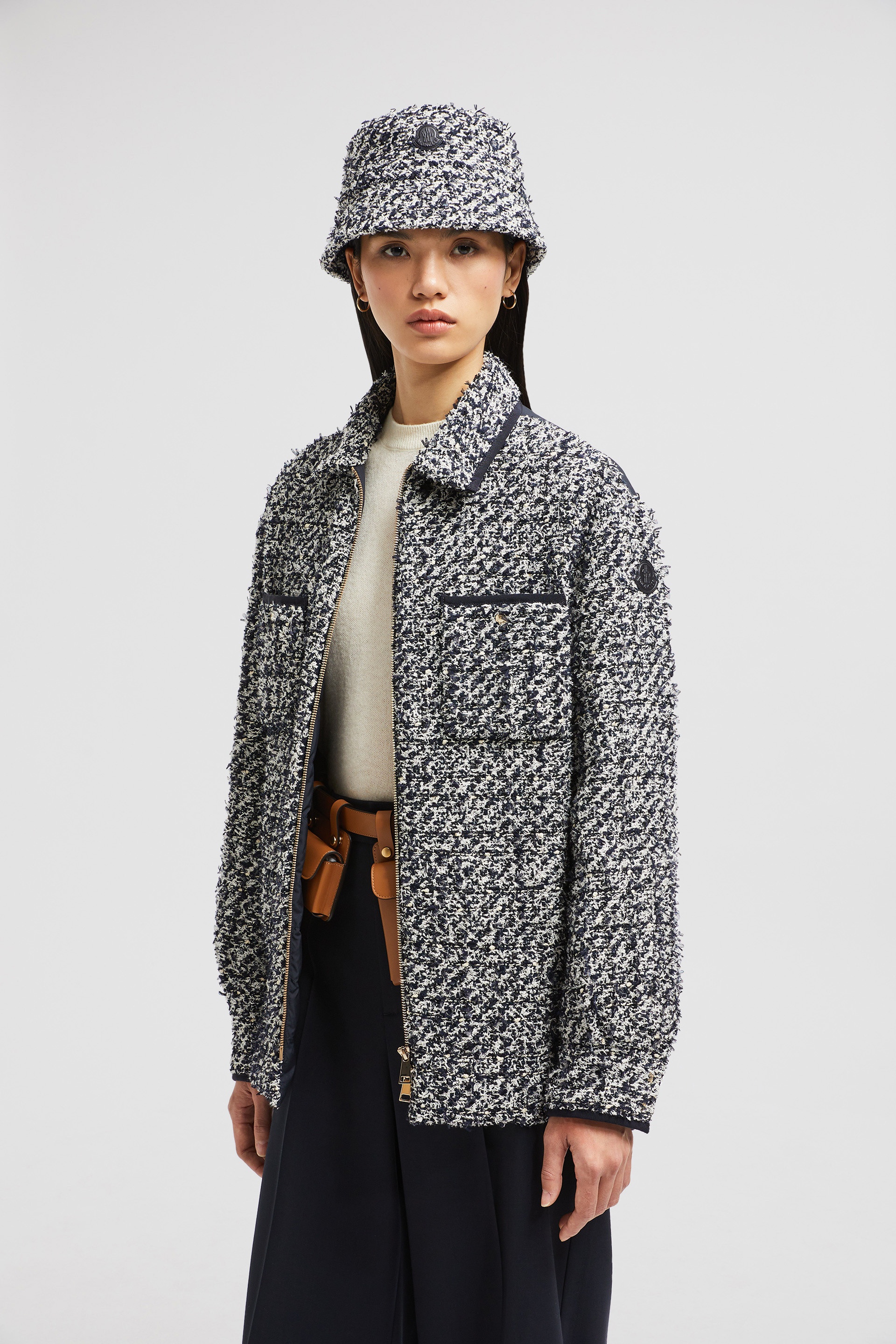 Tweed Down Shirt Jacket - 2