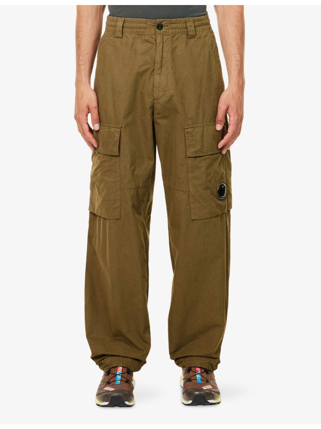 Microreps Wide-Leg Cotton Cargo Trousers - 3
