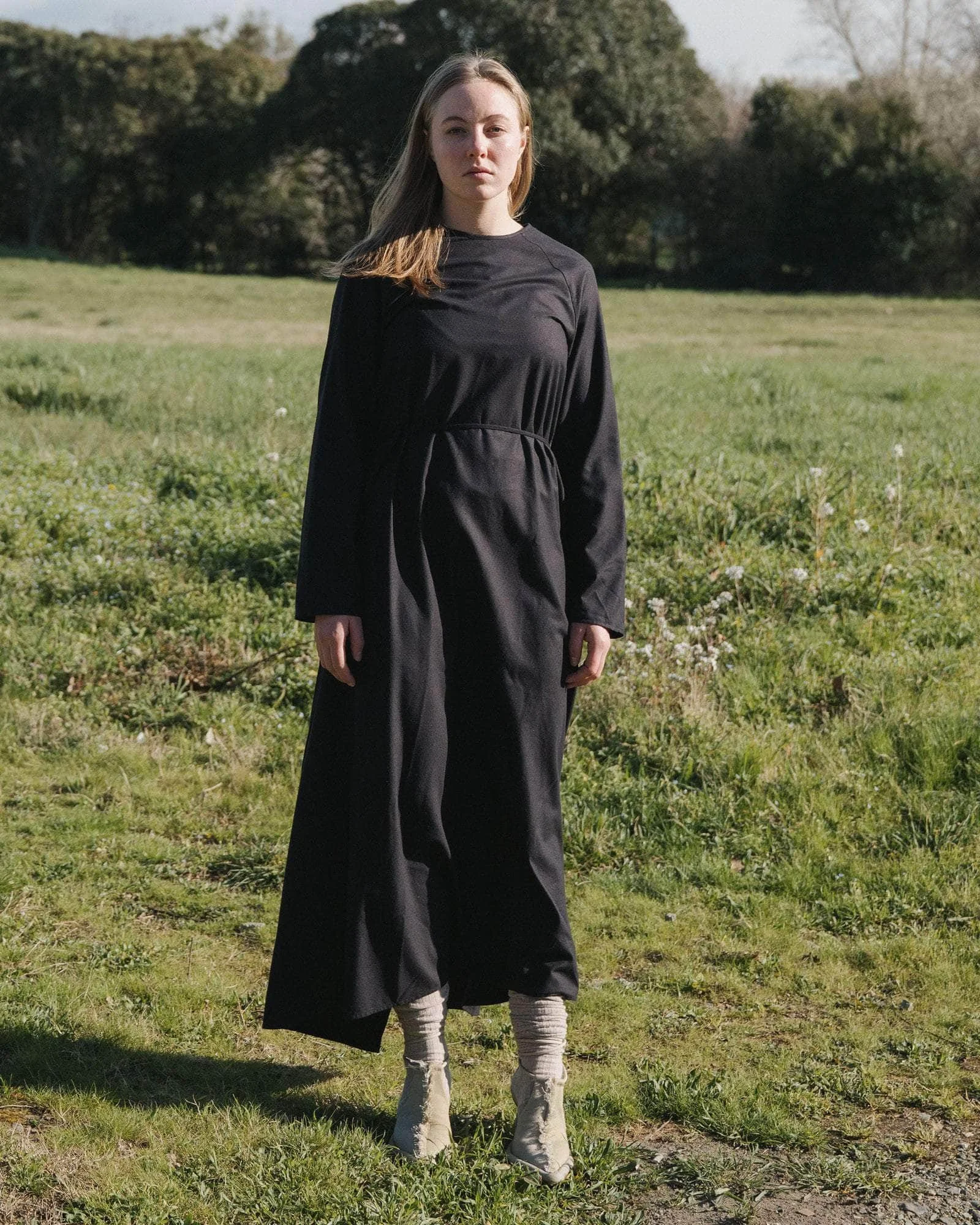 Long Sleeve Apron Dress - Wild Silk - 1