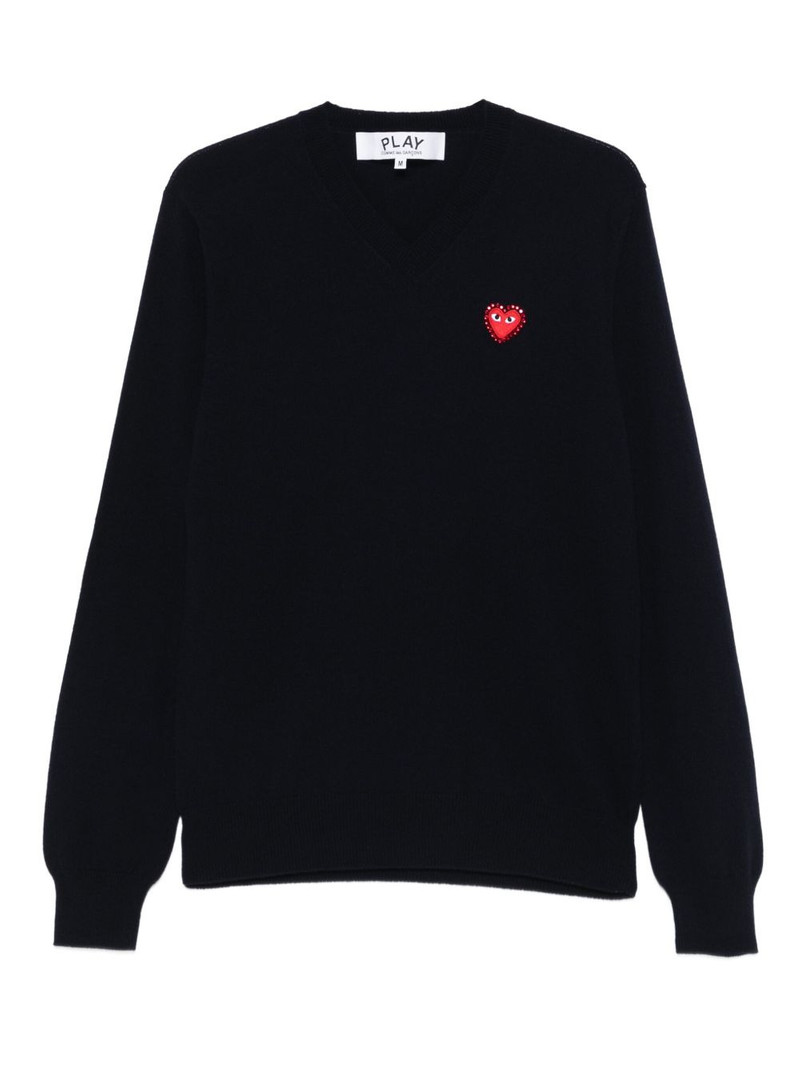 heart-emblem v-neck sweater 1