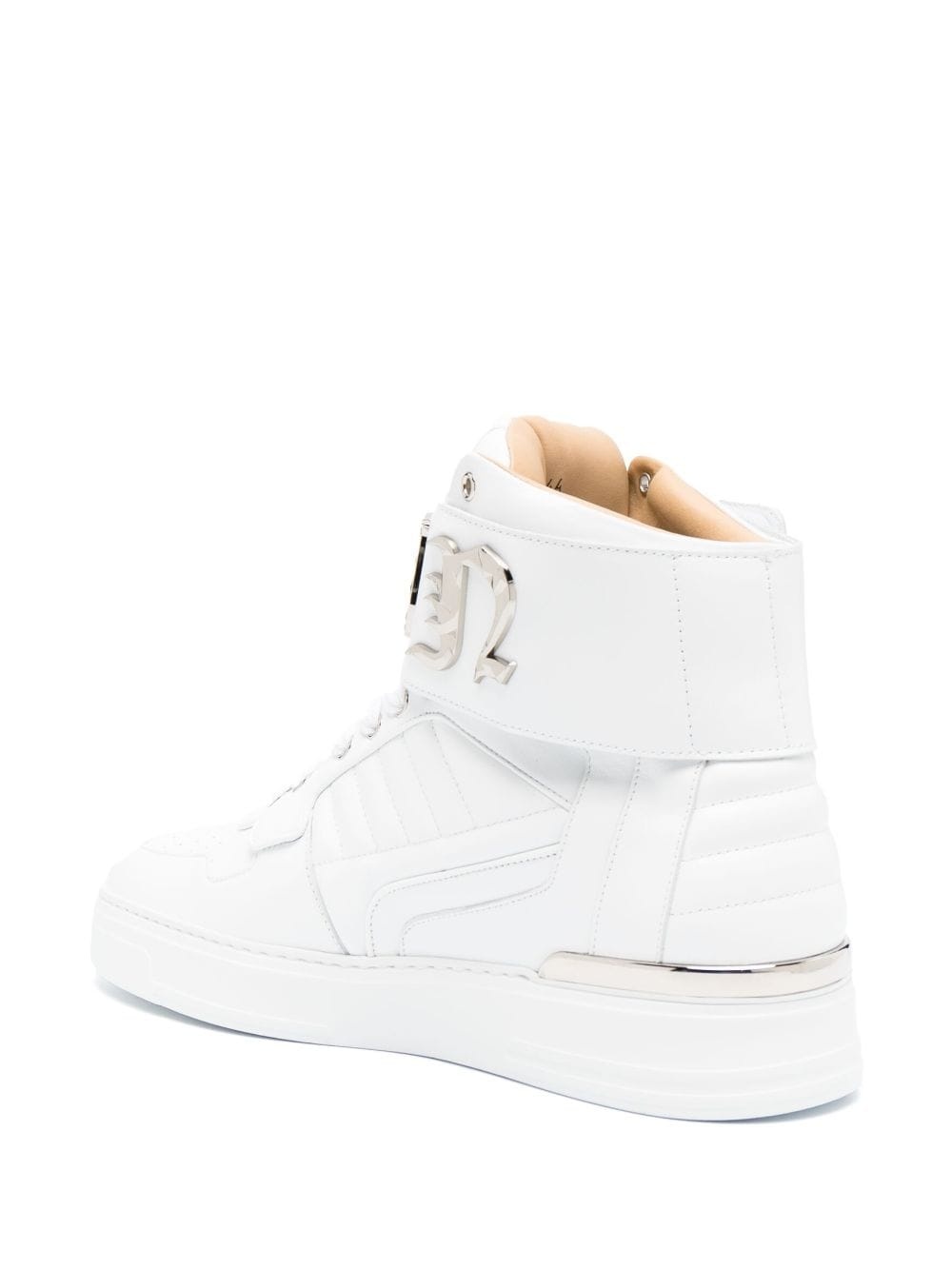 Gothic-plaque high-top sneakers - 3