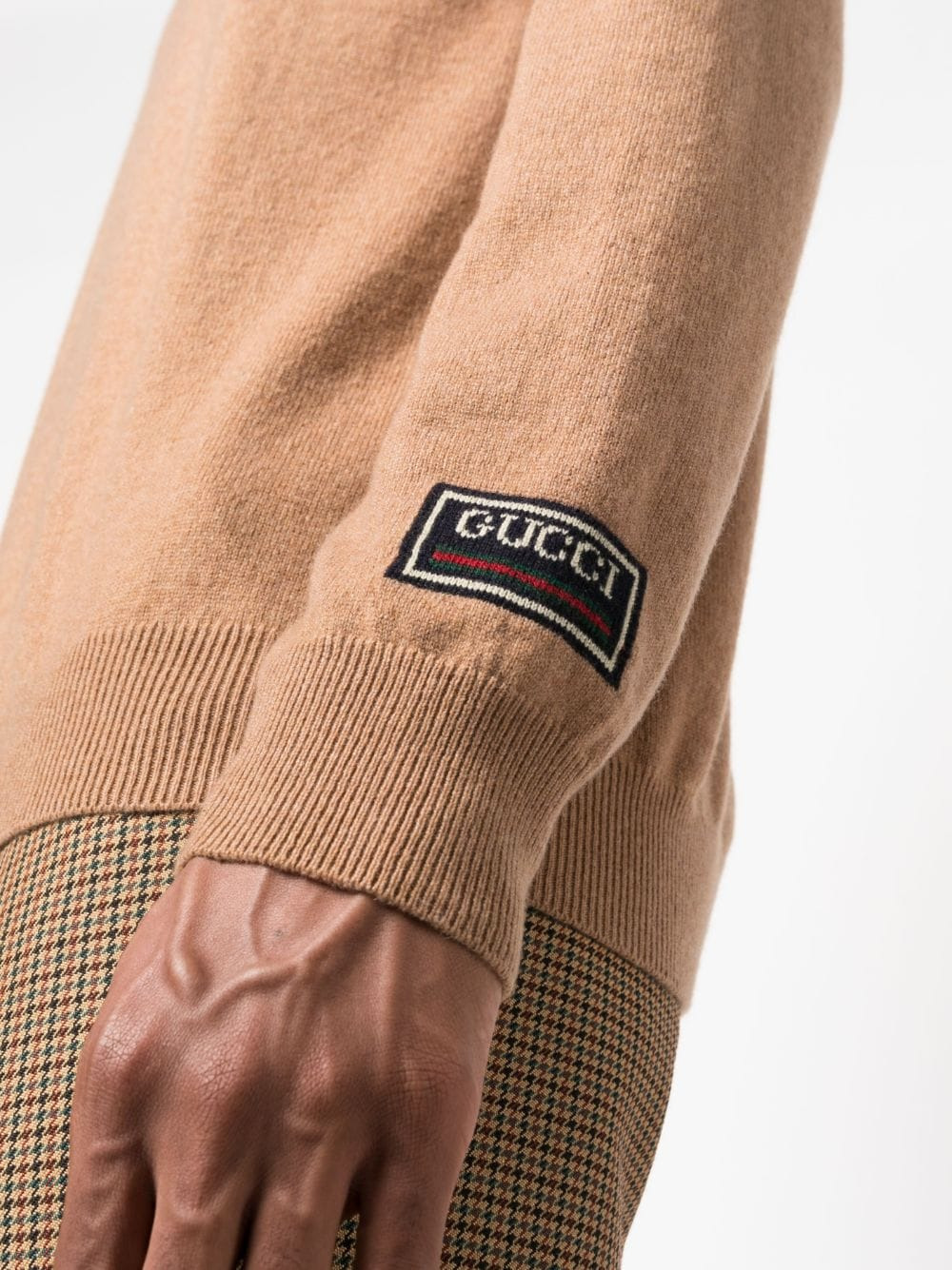 Gucci Men Cashmere Sweater With Gucci Patch - 4