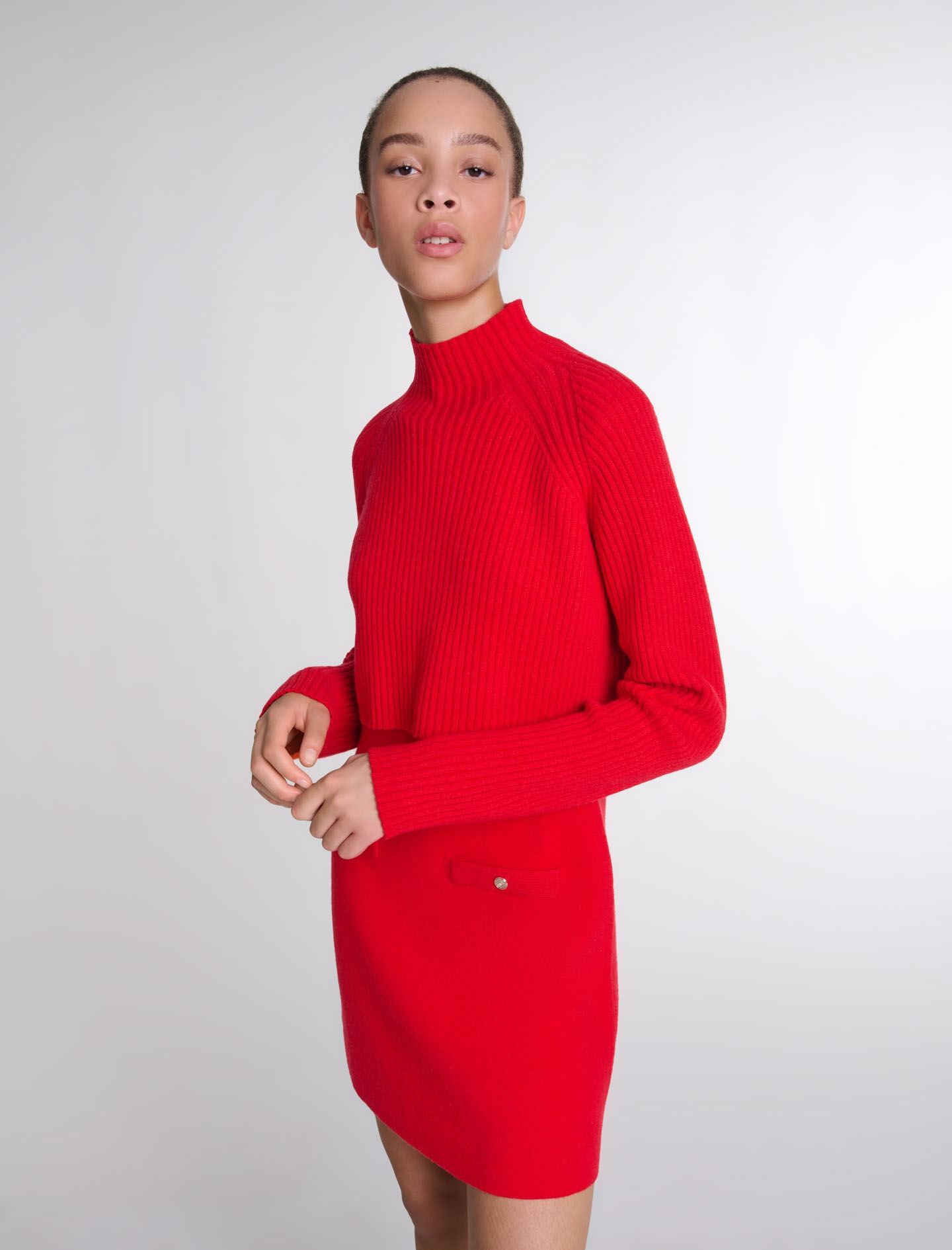 Knit 2-in-1 short dress - 5