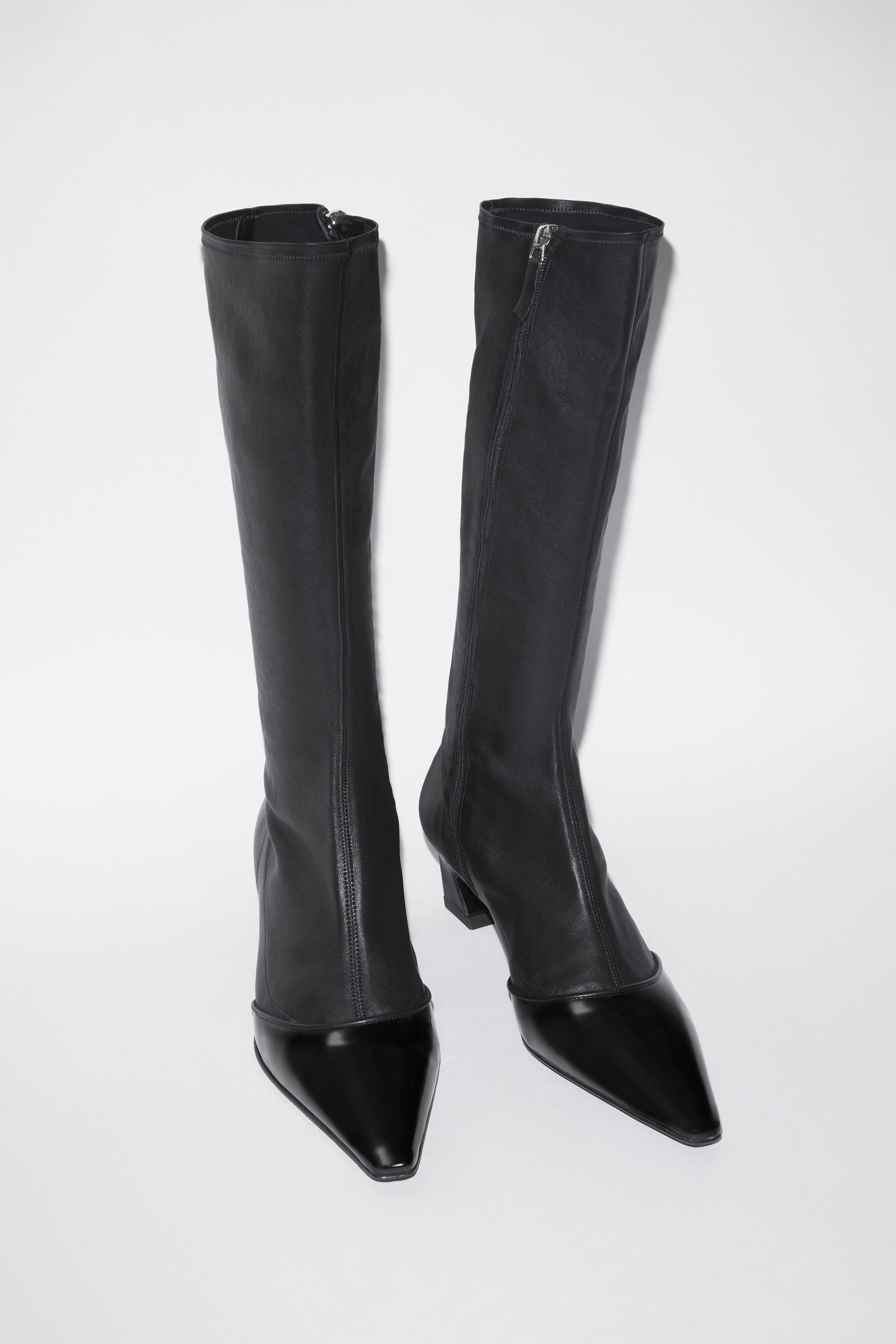 Leather heeled boots - Black - 3