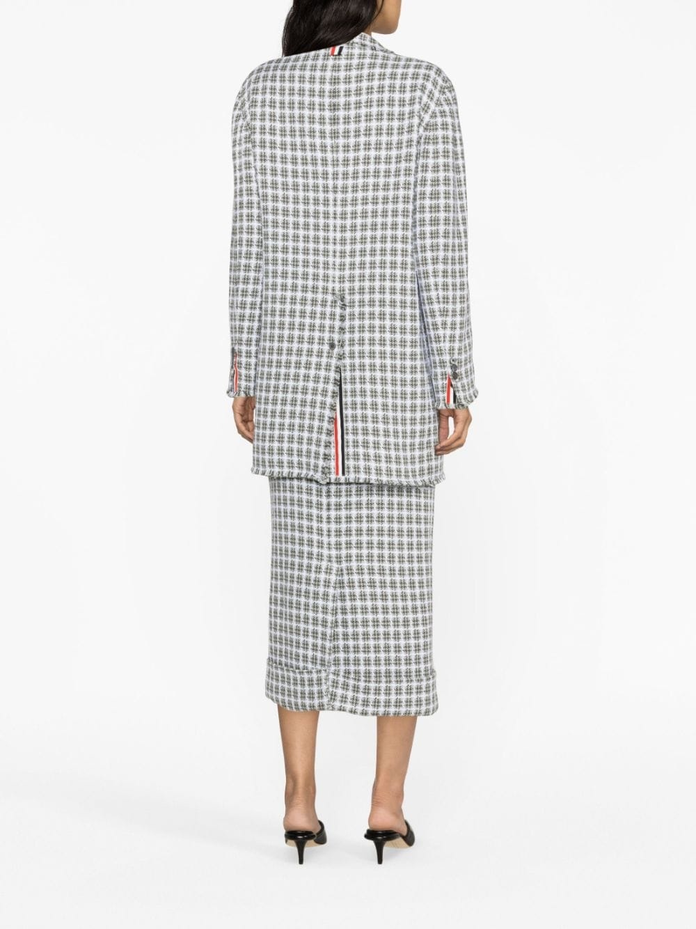 check-pattern oversize coat - 3