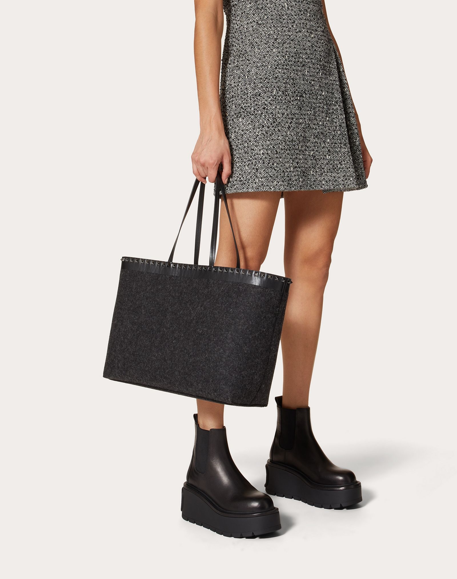 Rockstud Felt Tote Bag - 6