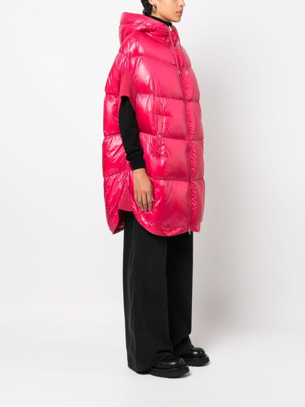 drawstring-hood quilted puffer jacket - 3