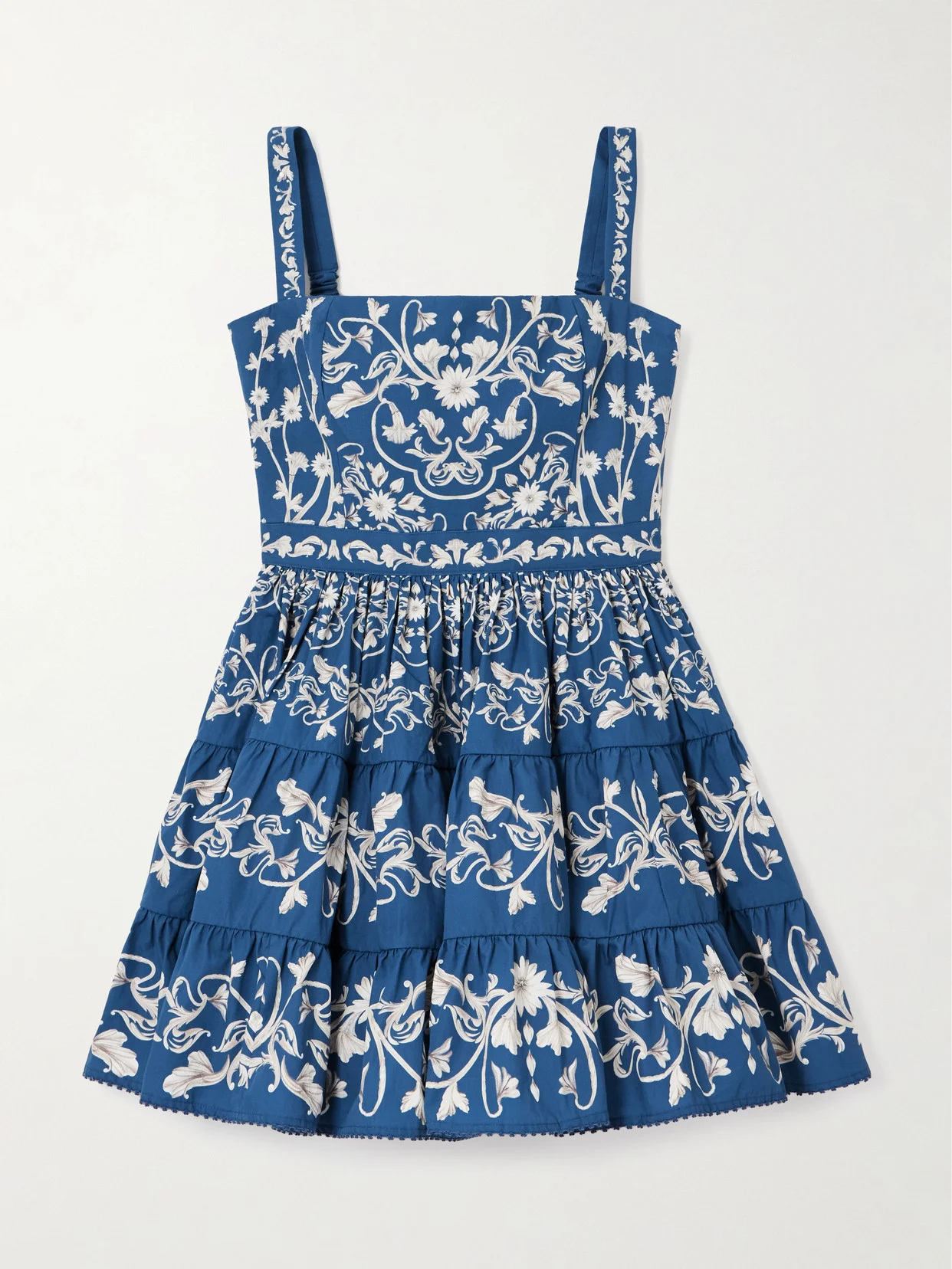 Lima Ribbons Tiered Floral-print Cotton Mini Dress - 1