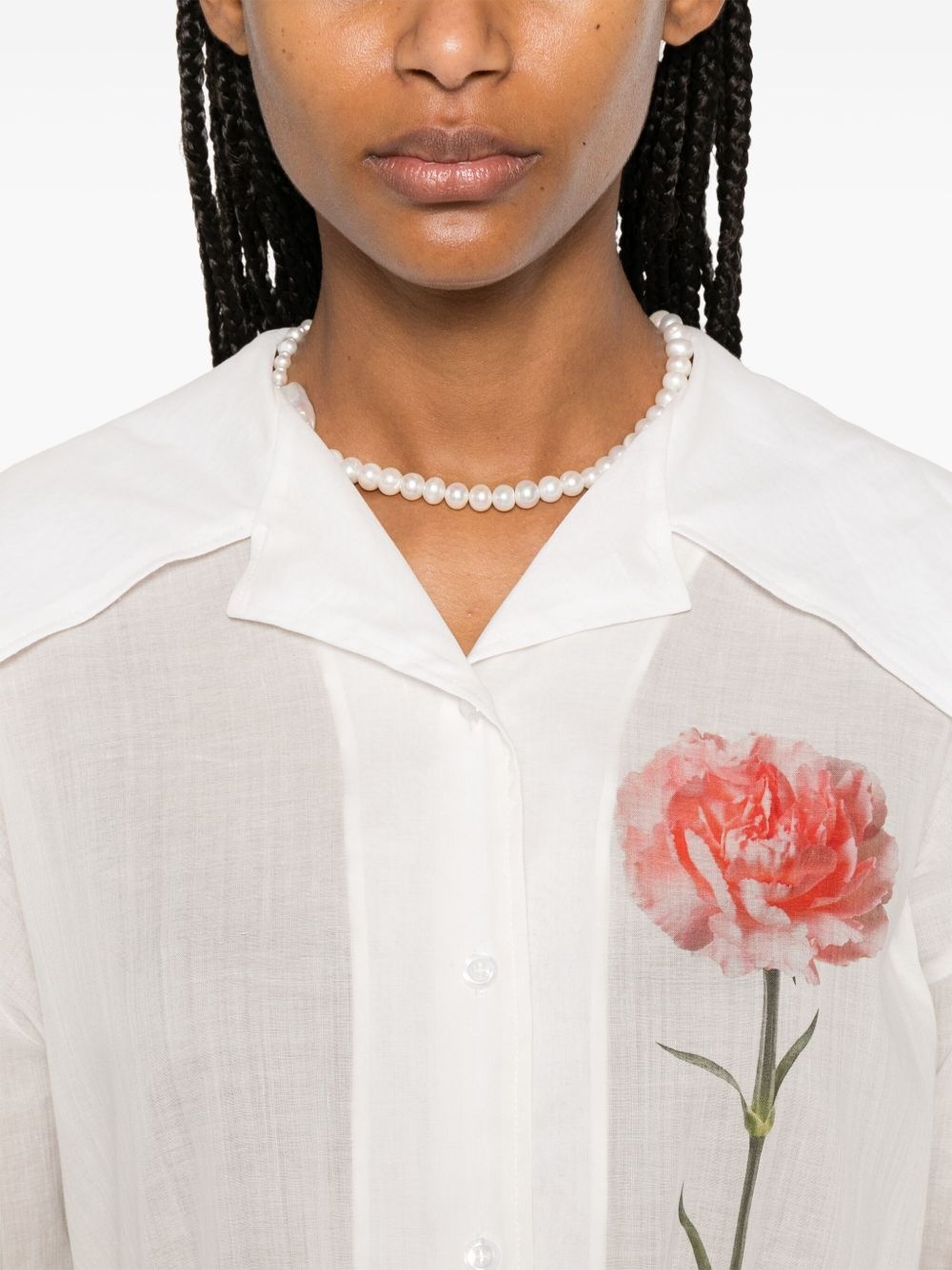 carnation-print sailor-collar shirt - 5