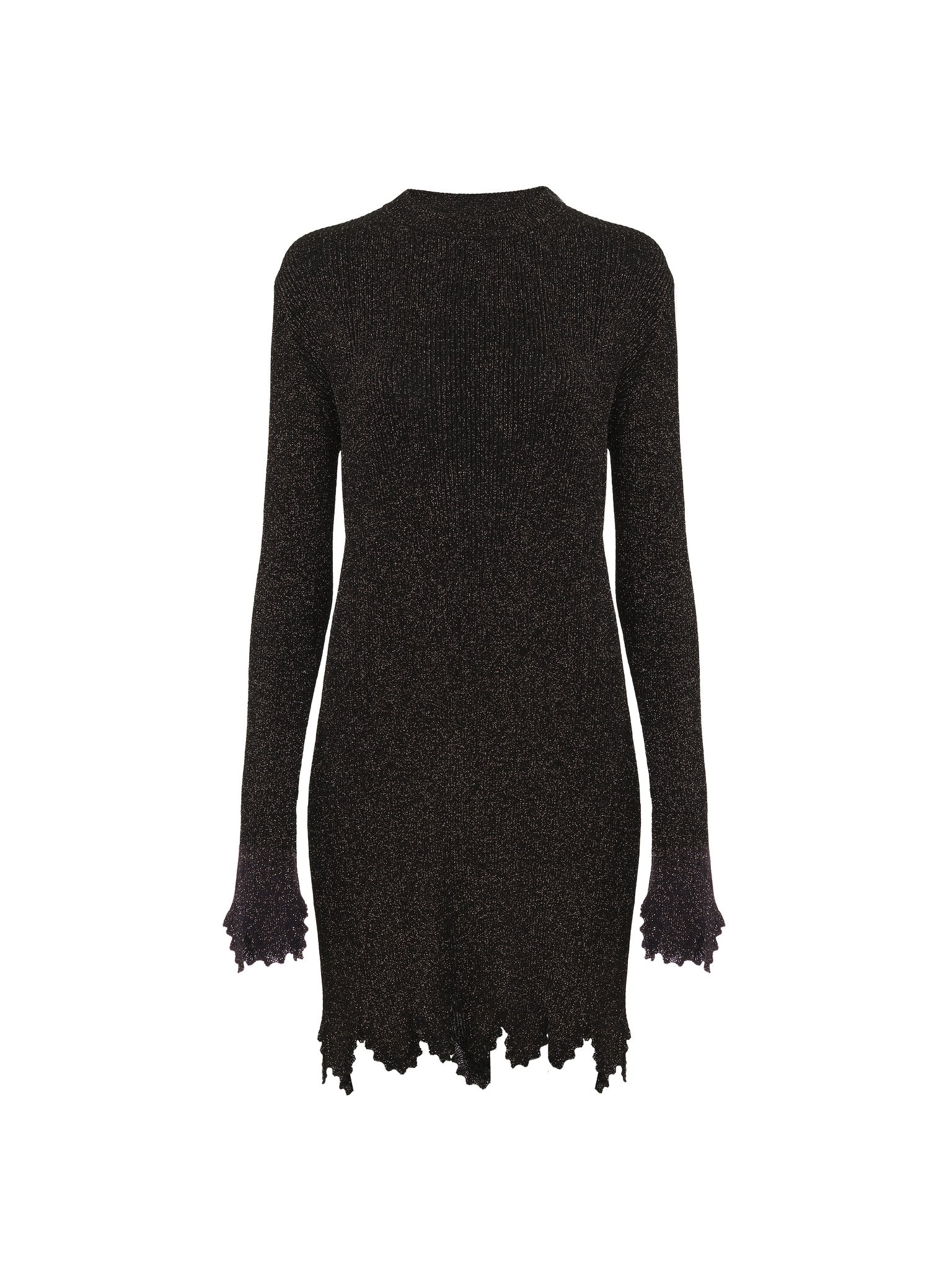 FITTED SCALLOP DRESS IN VISCOSE-BLEND KNIT - 1