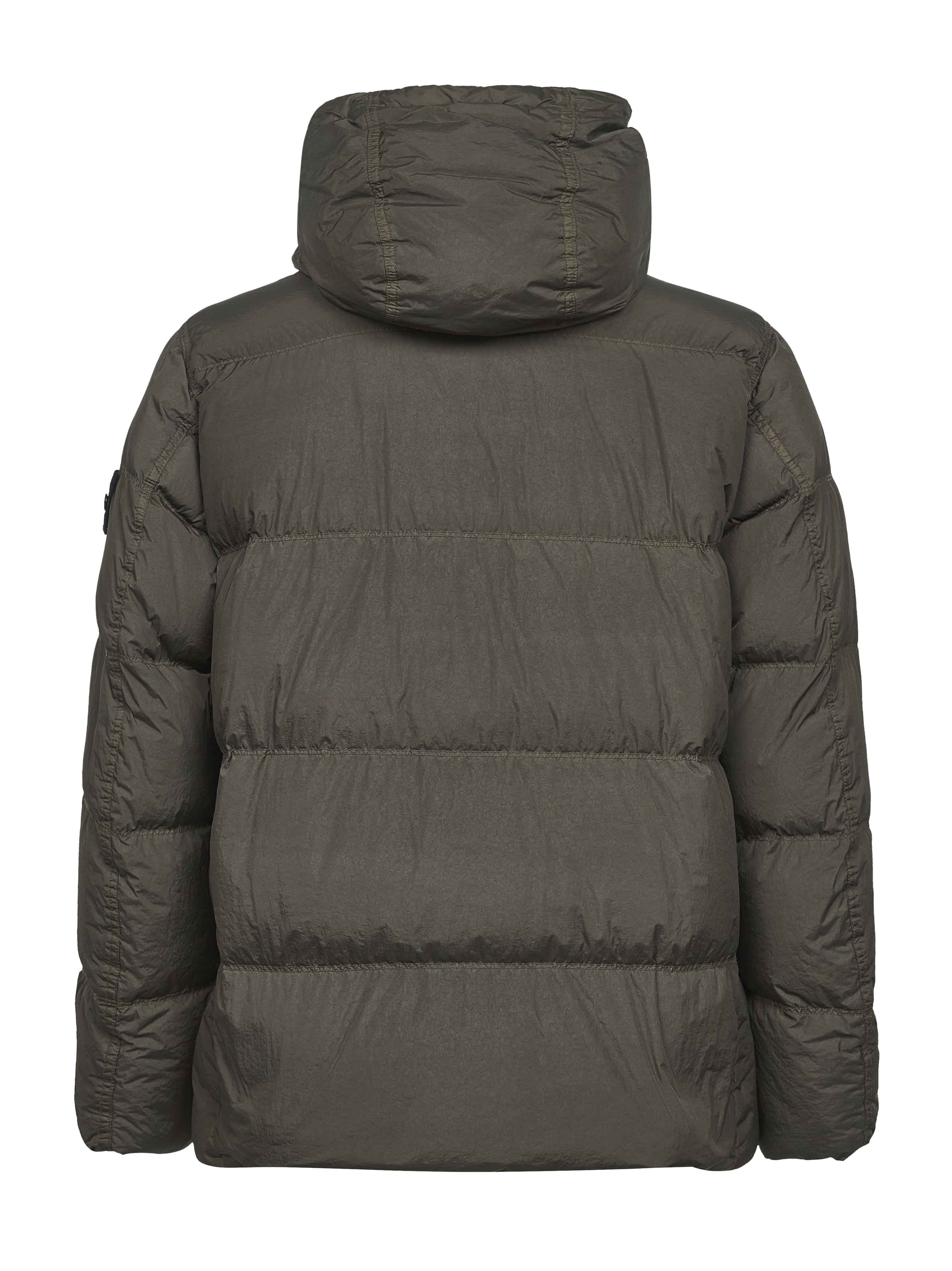 Green recycled nylon reps hooded down jacket - 2