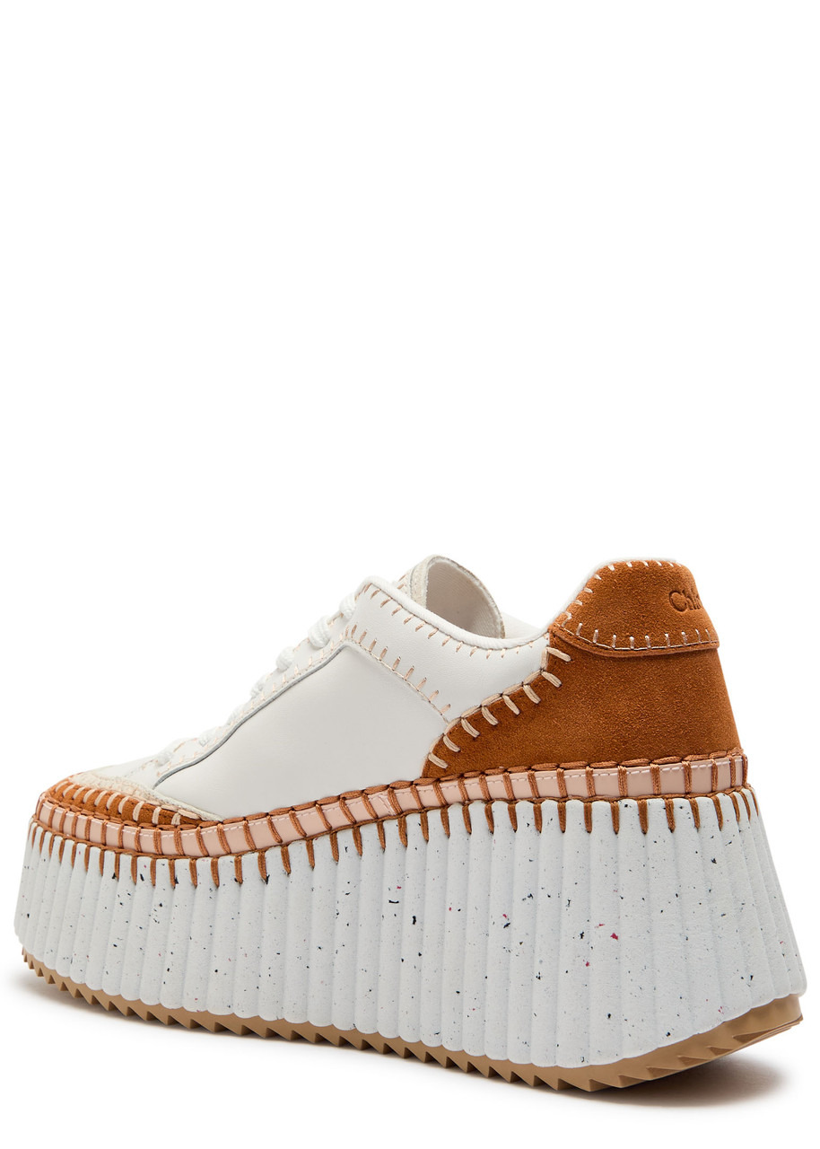 Chloe Nama Panelled Leather Flatform Sneakers - 2
