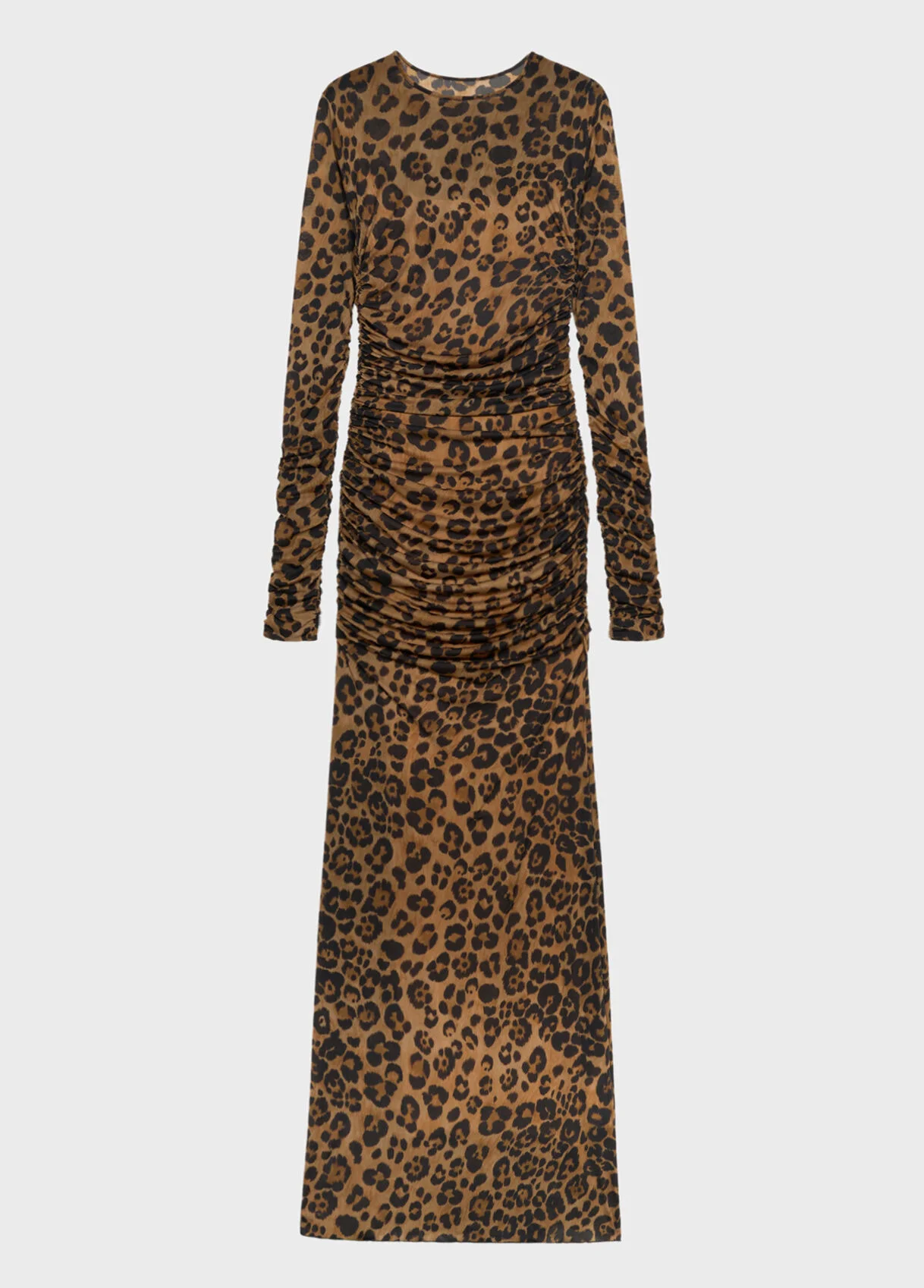 LONG SECOND-SKIN JERSEY DRESS WITH ANIMAL PRINT - 1
