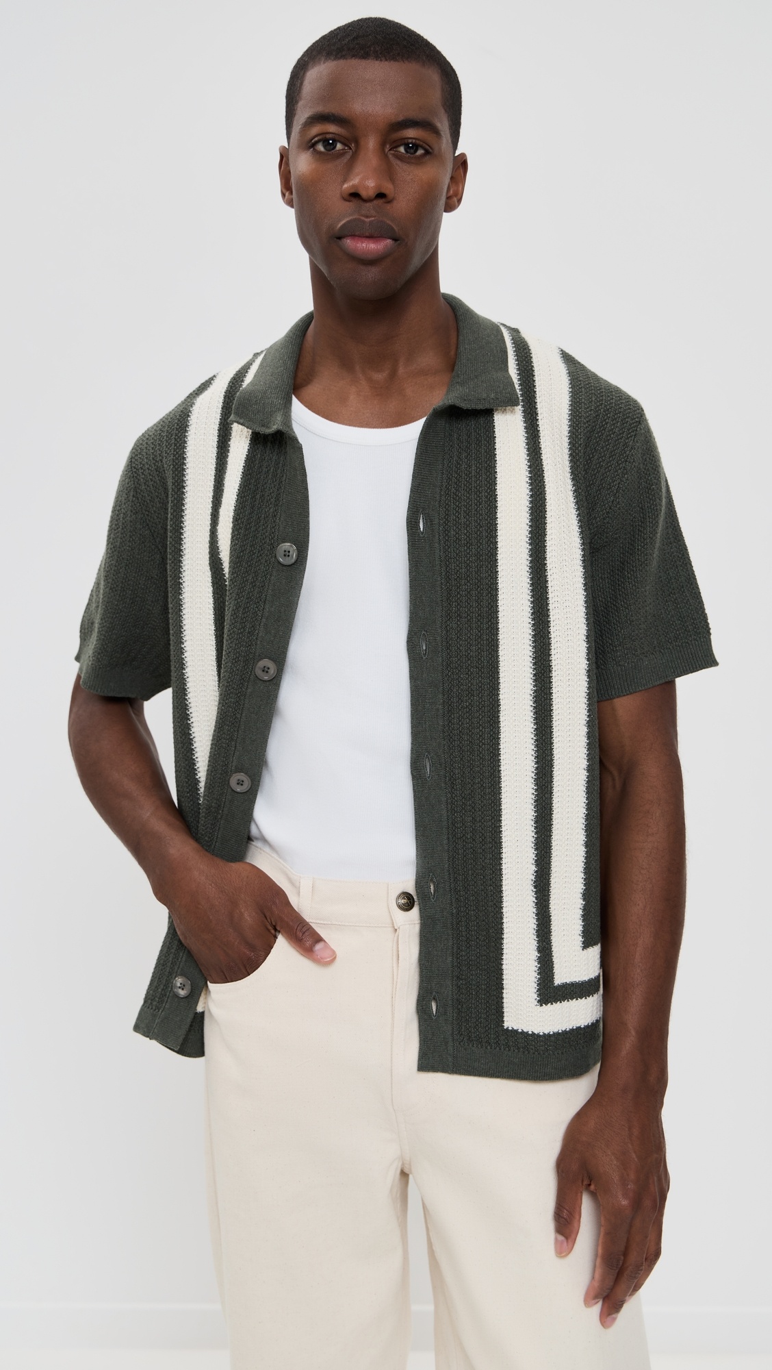 Ares Knit Button Down Polo - 6