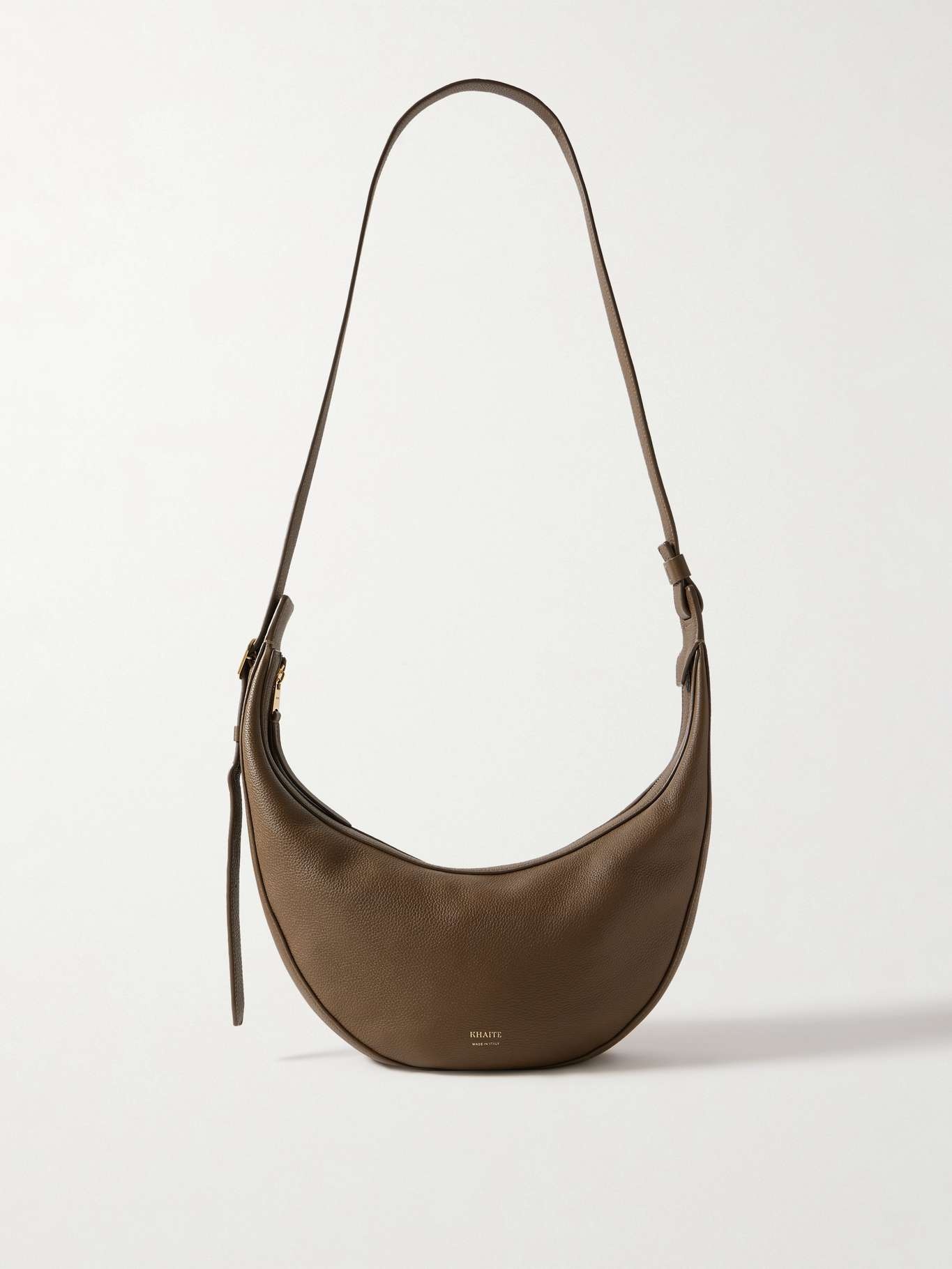 Augustina small textured-leather shoulder bag Green - 1