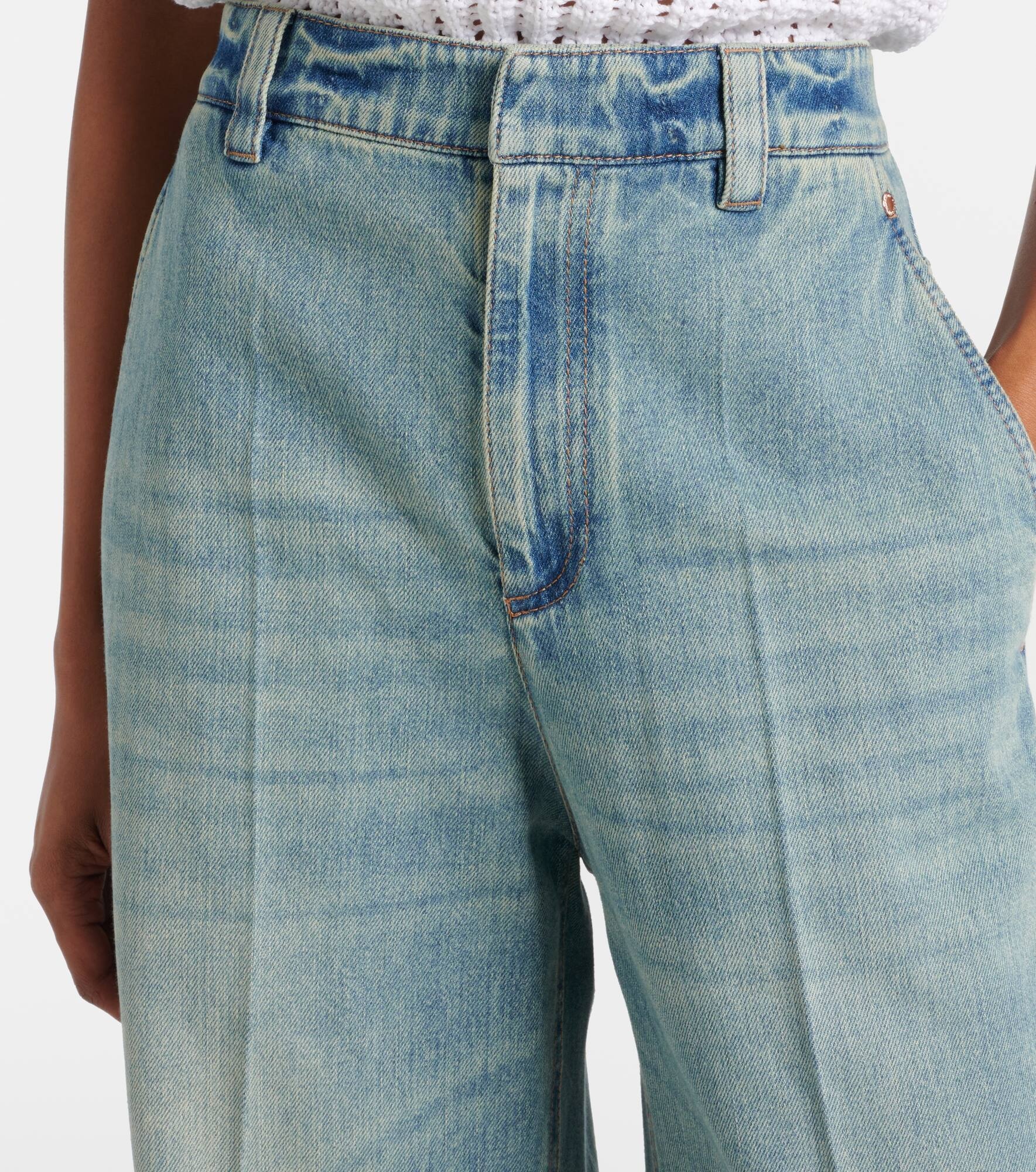 Low Slung high-waist wide-leg jeans - 4