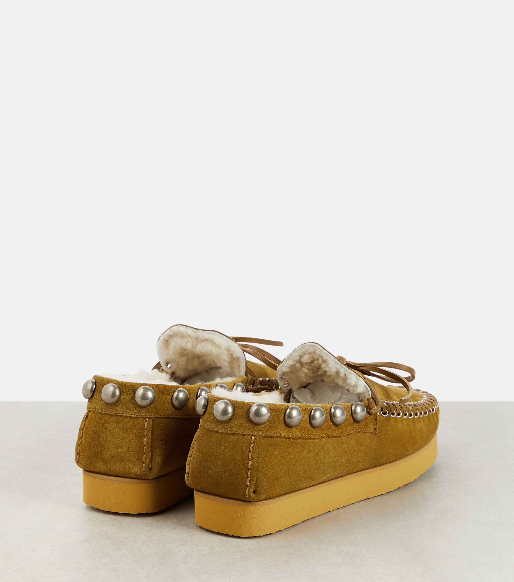 Forley shearling-lined suede moccasins - 3