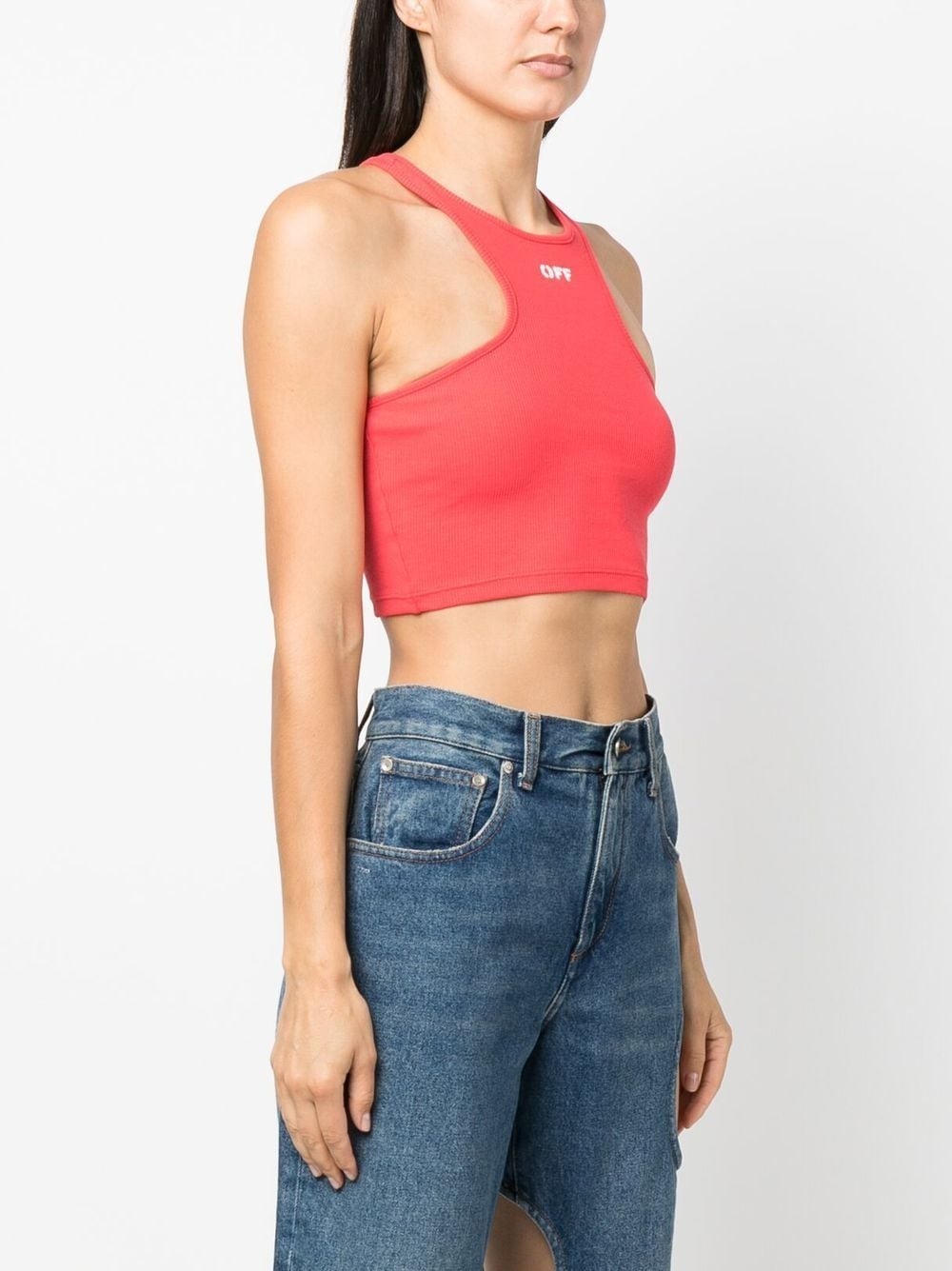 logo-print cropped top - 3