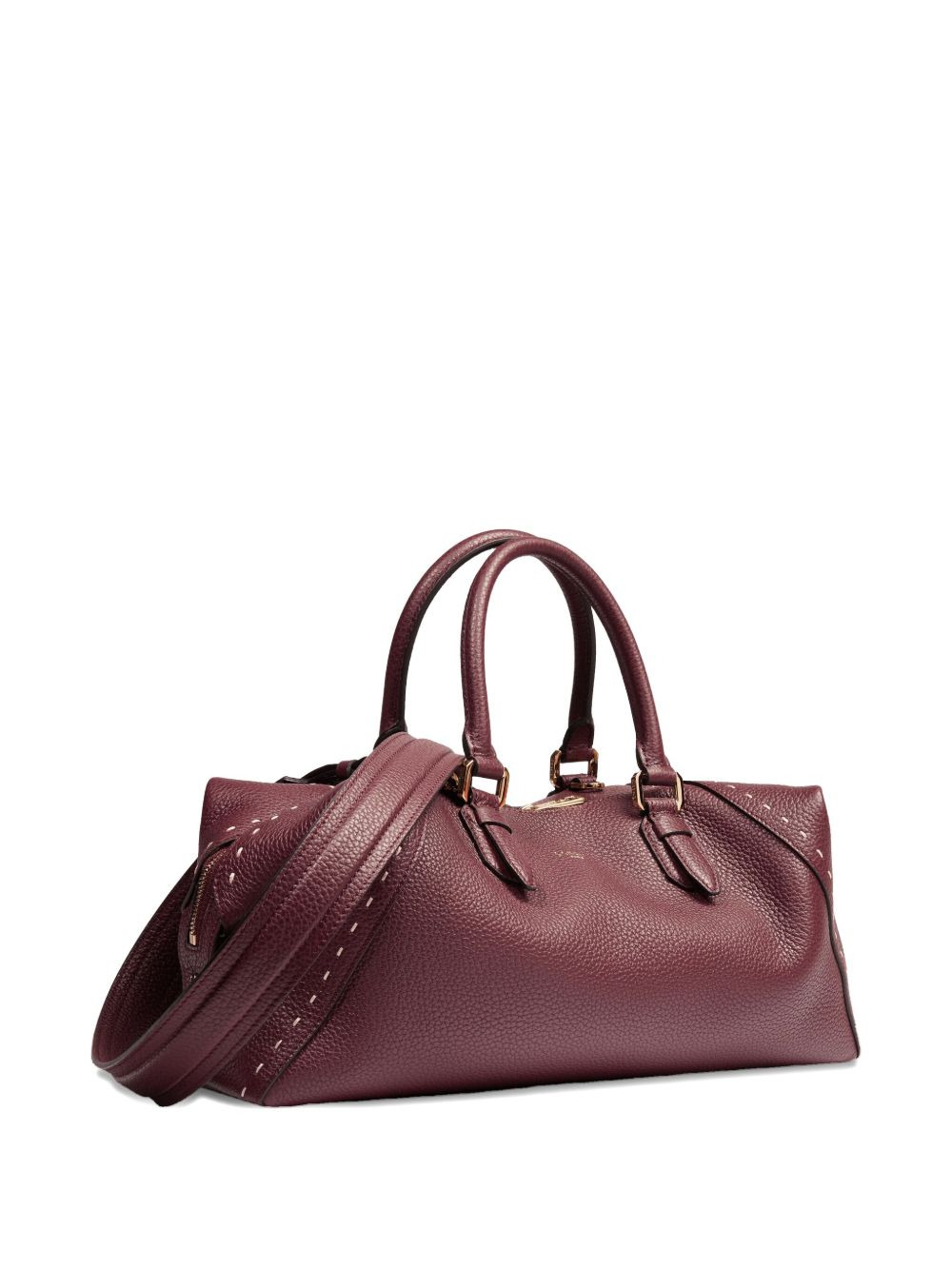 medium Boston leather tote bag - 3