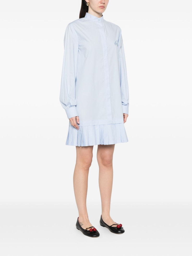 logo-embroidery pleated-hem mini dress 3
