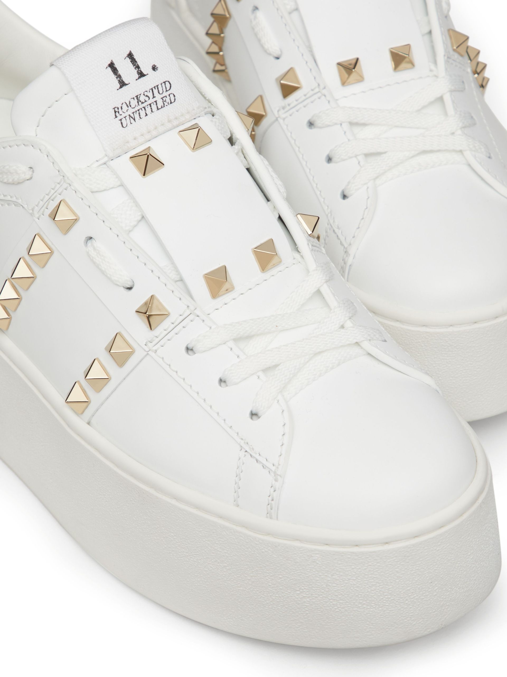 White Rockstud Flatform Sneakers - 5