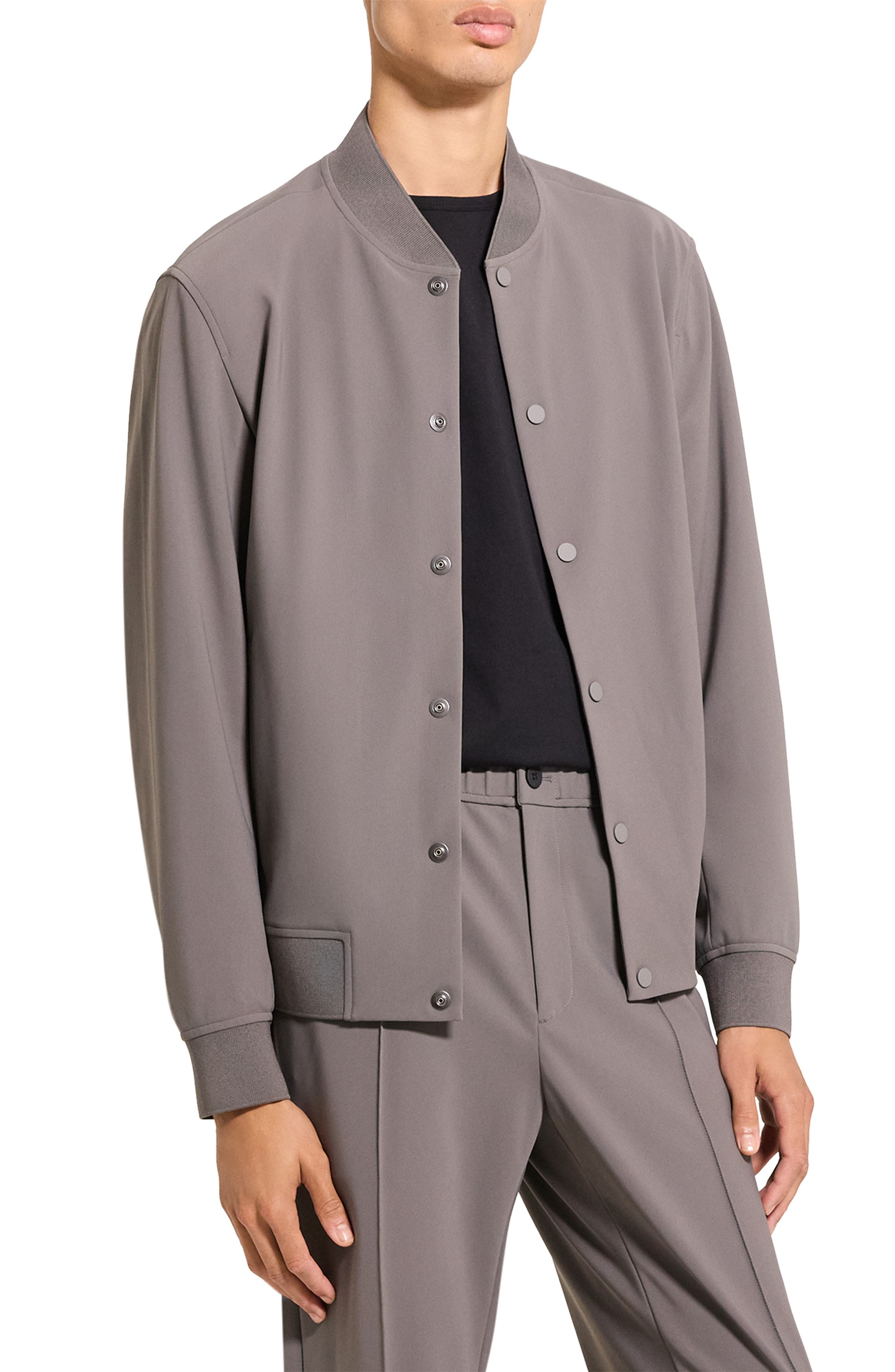 Theory Murphy Precision Bomber Jacket in Carbon - 3