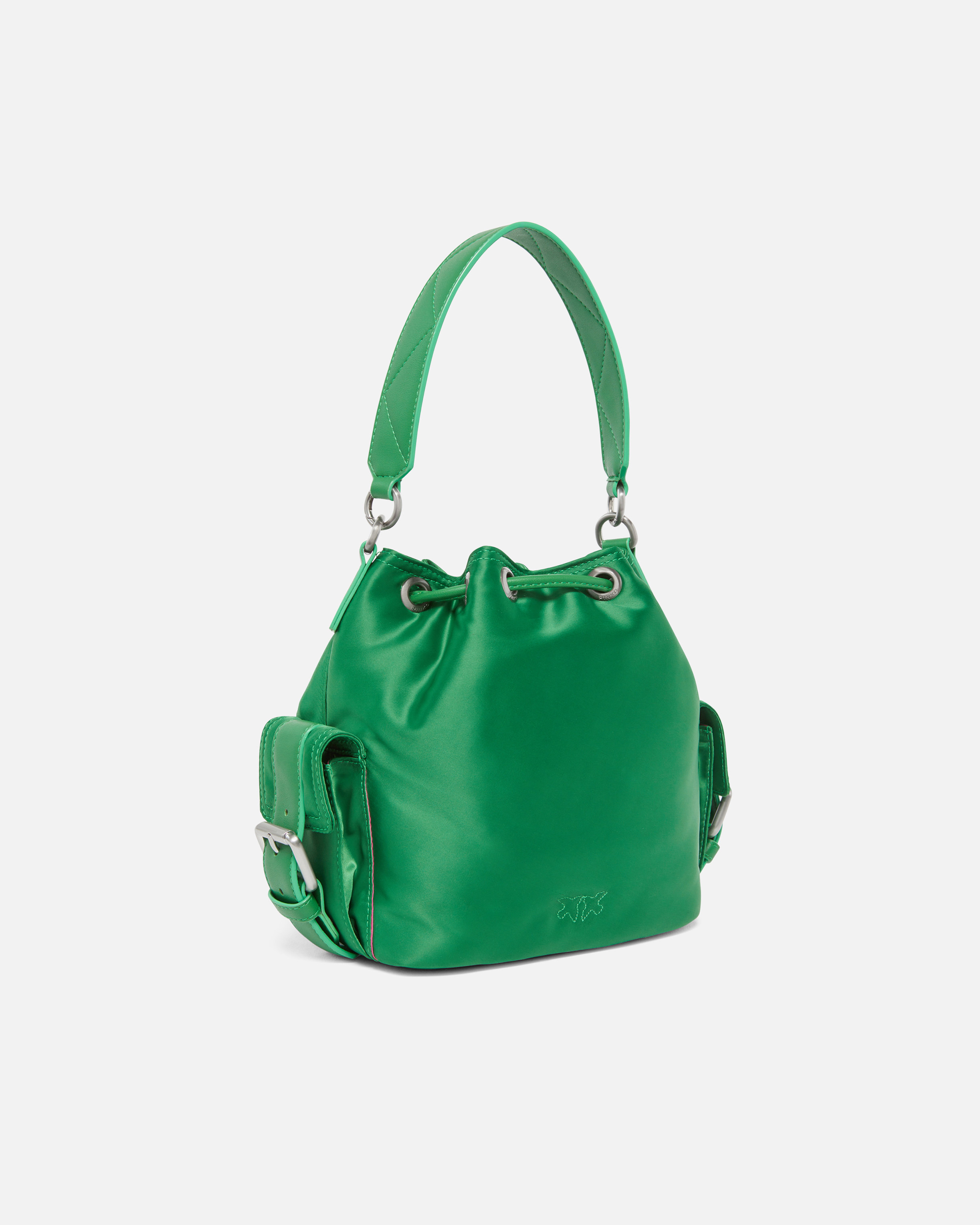 SMALL SATIN BUCKET BAG - 2