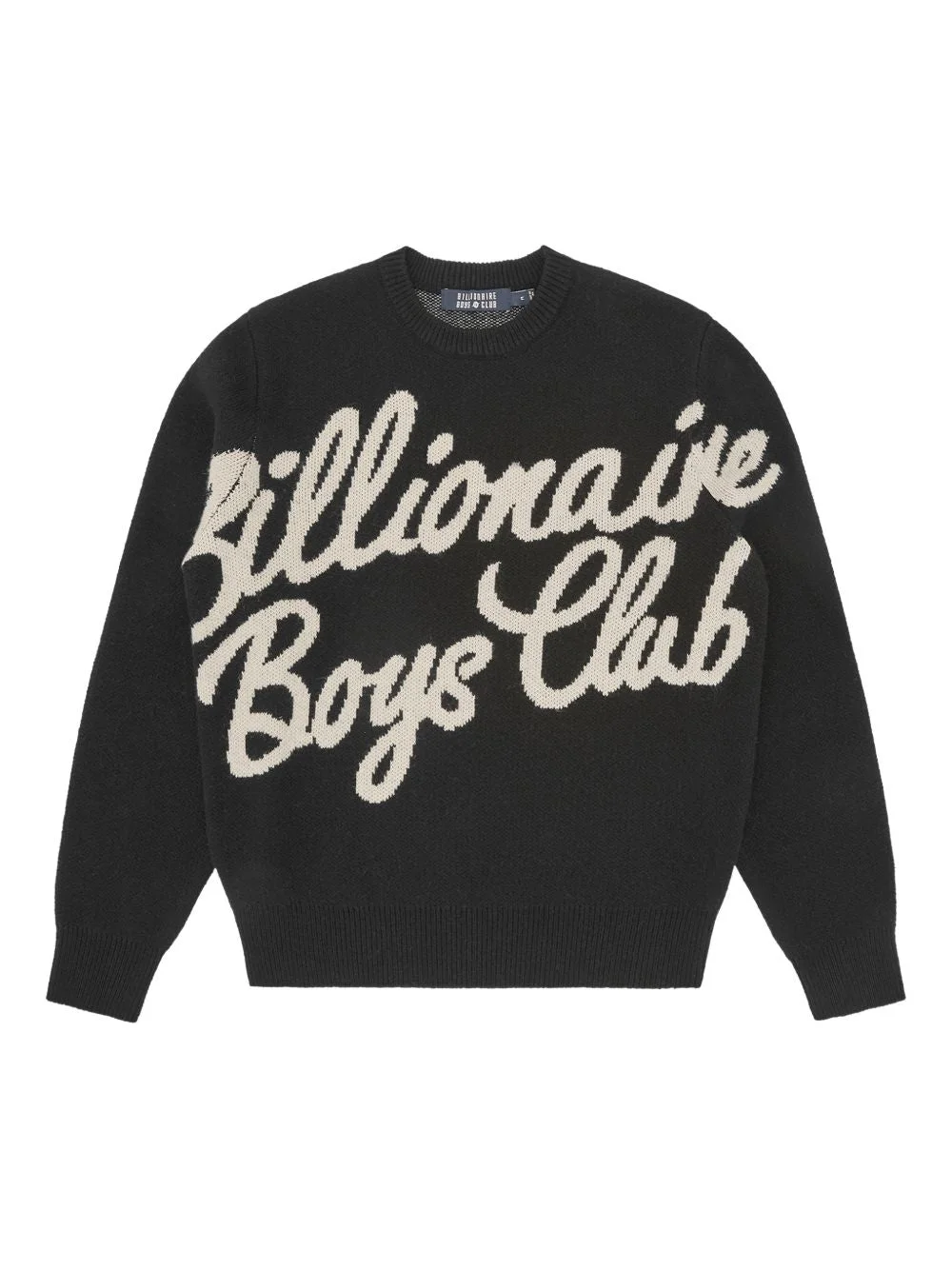 SCRIPT KNITTED LOGO CREW-NECK SWEATSHIRT - 1