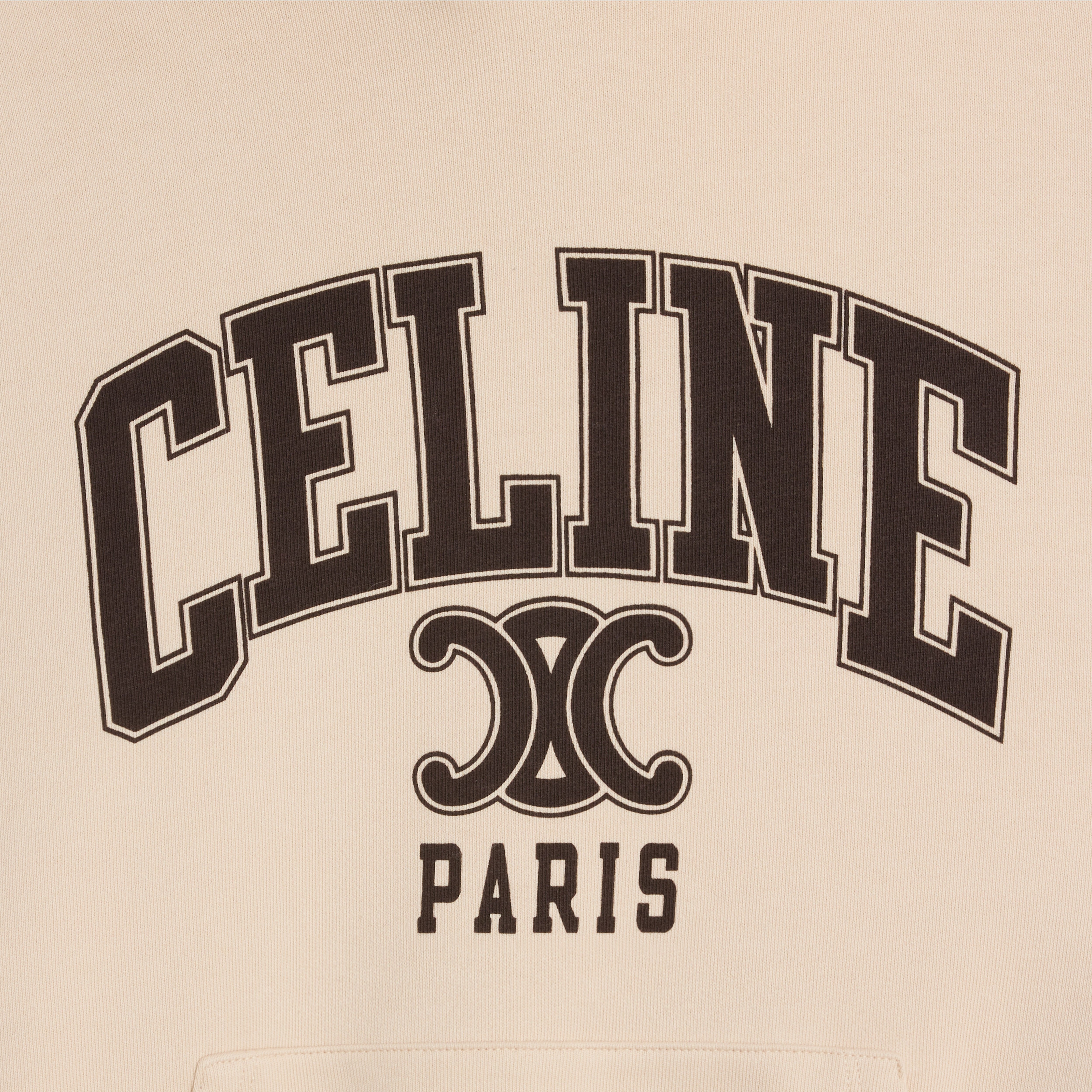oversized celine hoodie in cotton fleece - 4