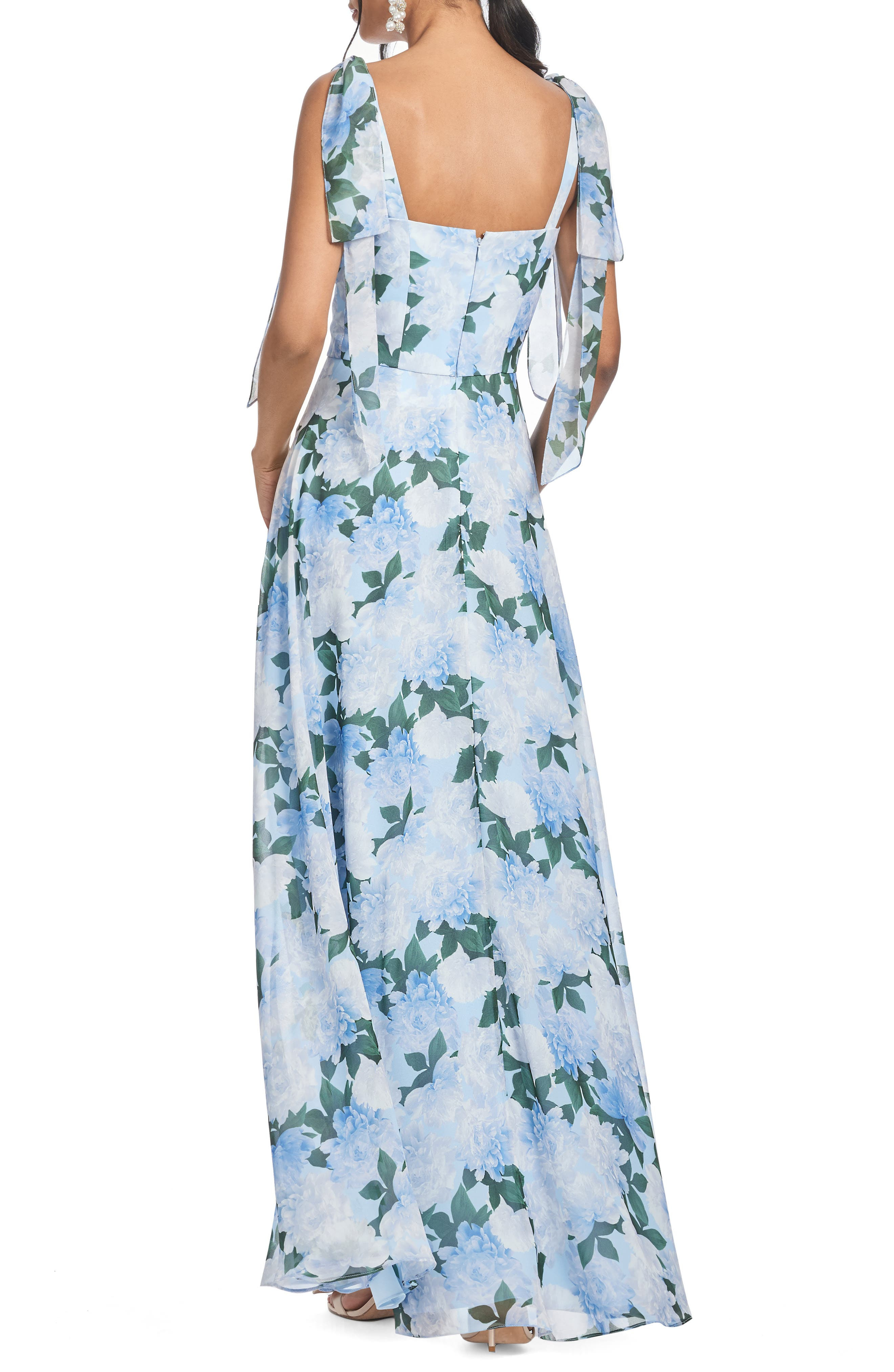 Sachin & Babi Pearl Floral Chiffon Maxi Cocktail Dress in Glacial Peonies at Nordstrom - 2