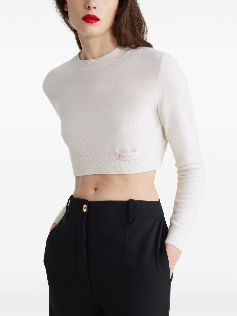 wool cropped sweater - 4