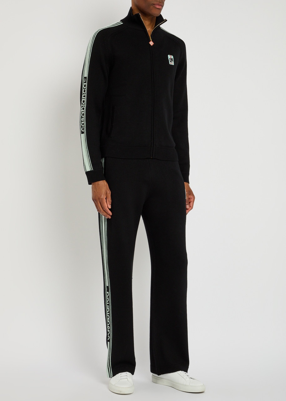 Casablanca Merino Embroidered Knit Track Pants - 4