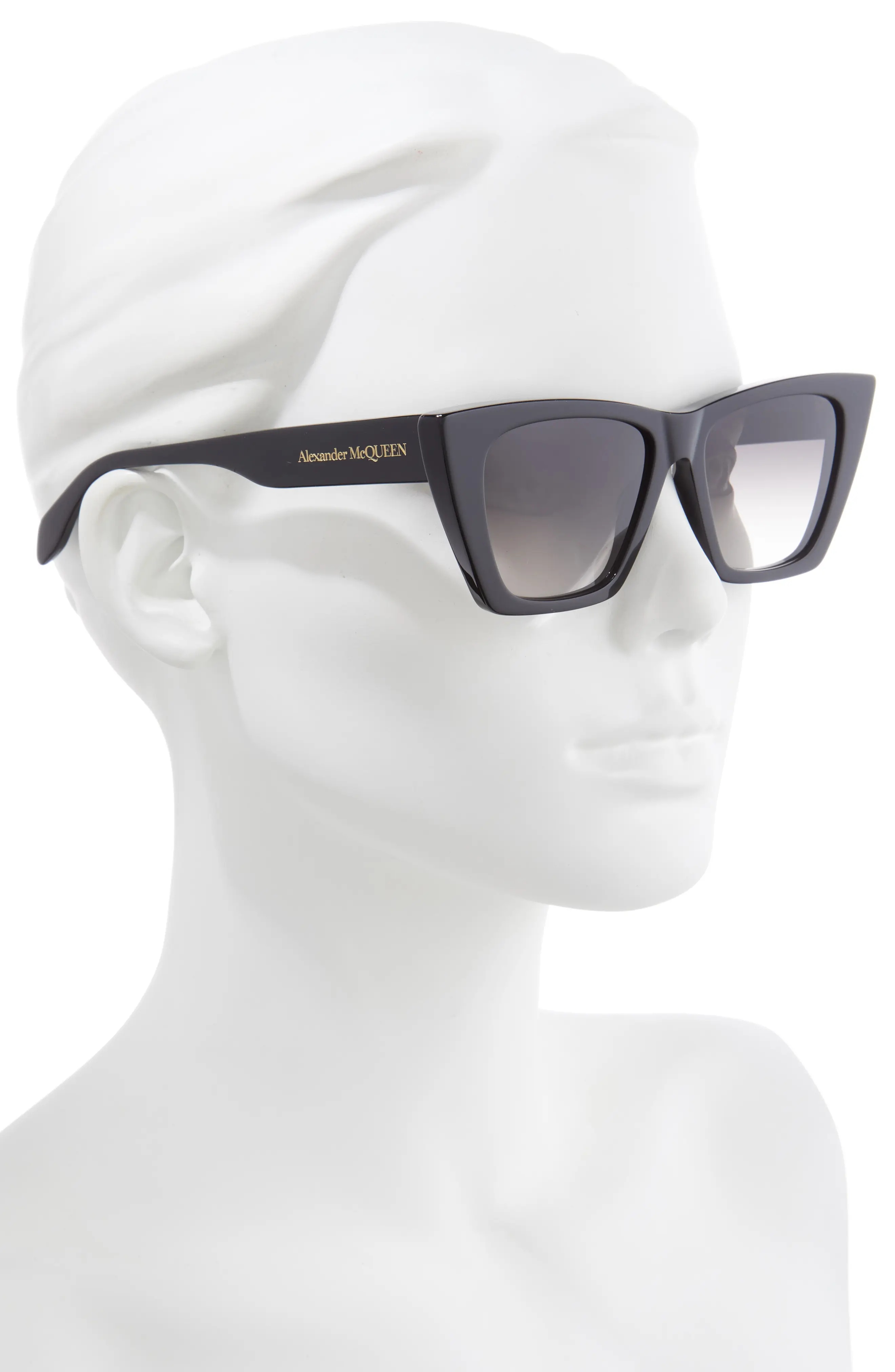 54mm Gradient Cat Eye Sunglasses in Black/Grey Gradient - 3